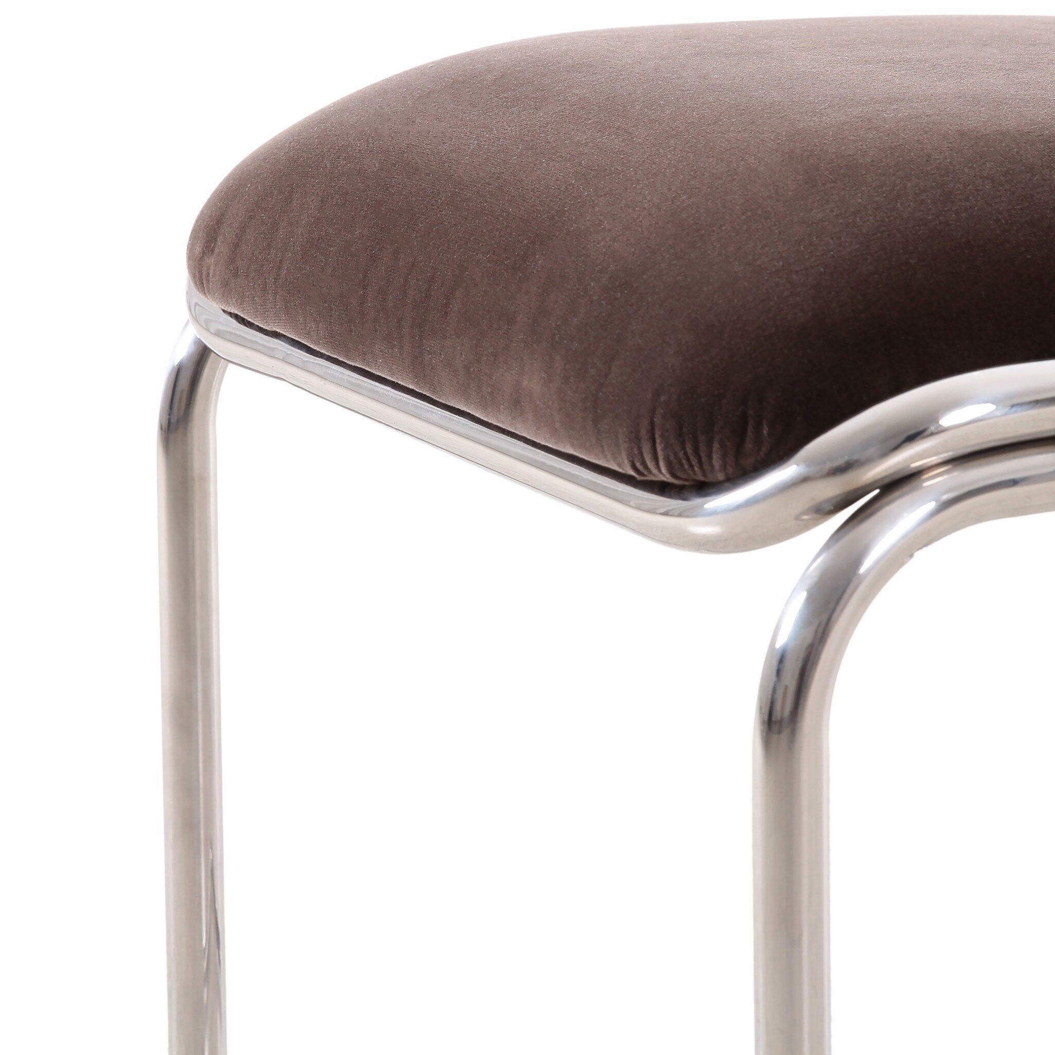 Four Hands Bram Dining Chair — Surrey Mink-Cottswald Cigar Nubuck-Polished Silver