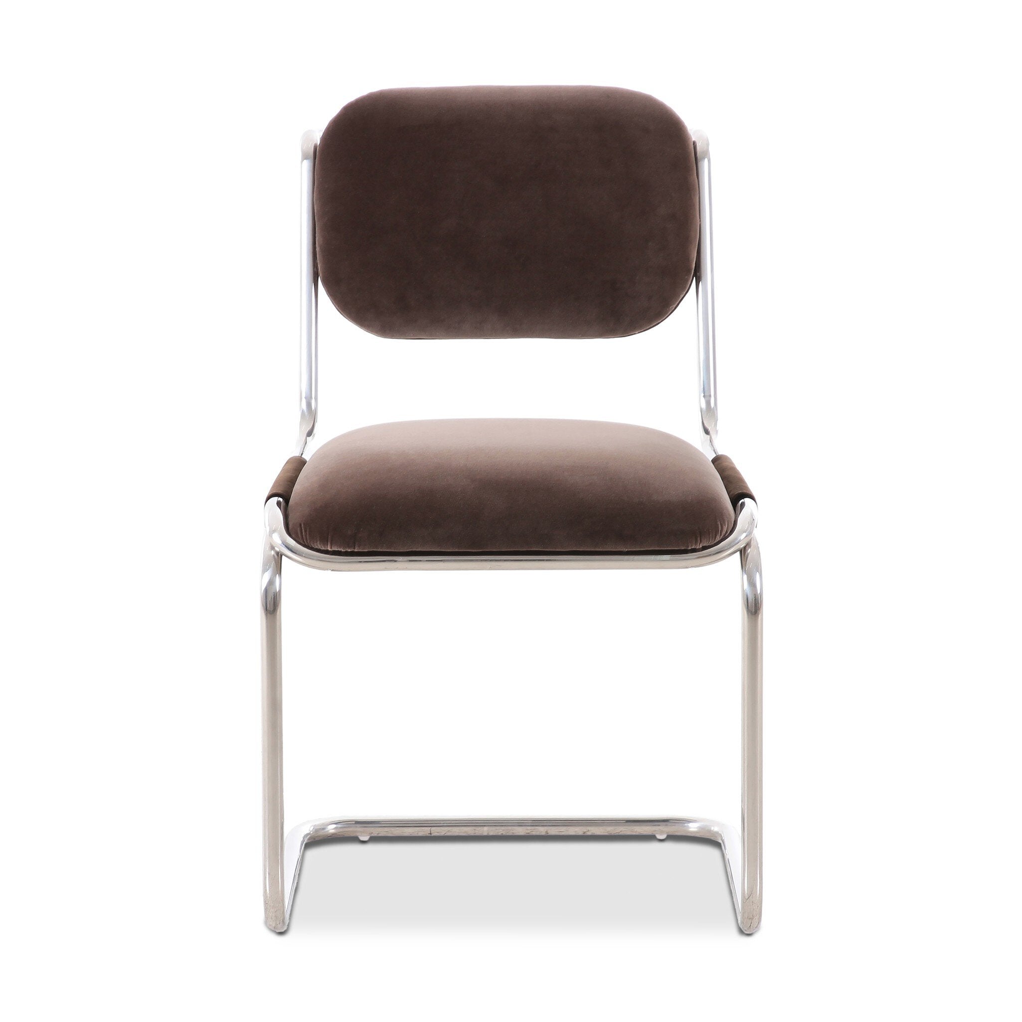 Four Hands Bram Dining Chair — Surrey Mink-Cottswald Cigar Nubuck-Polished Silver