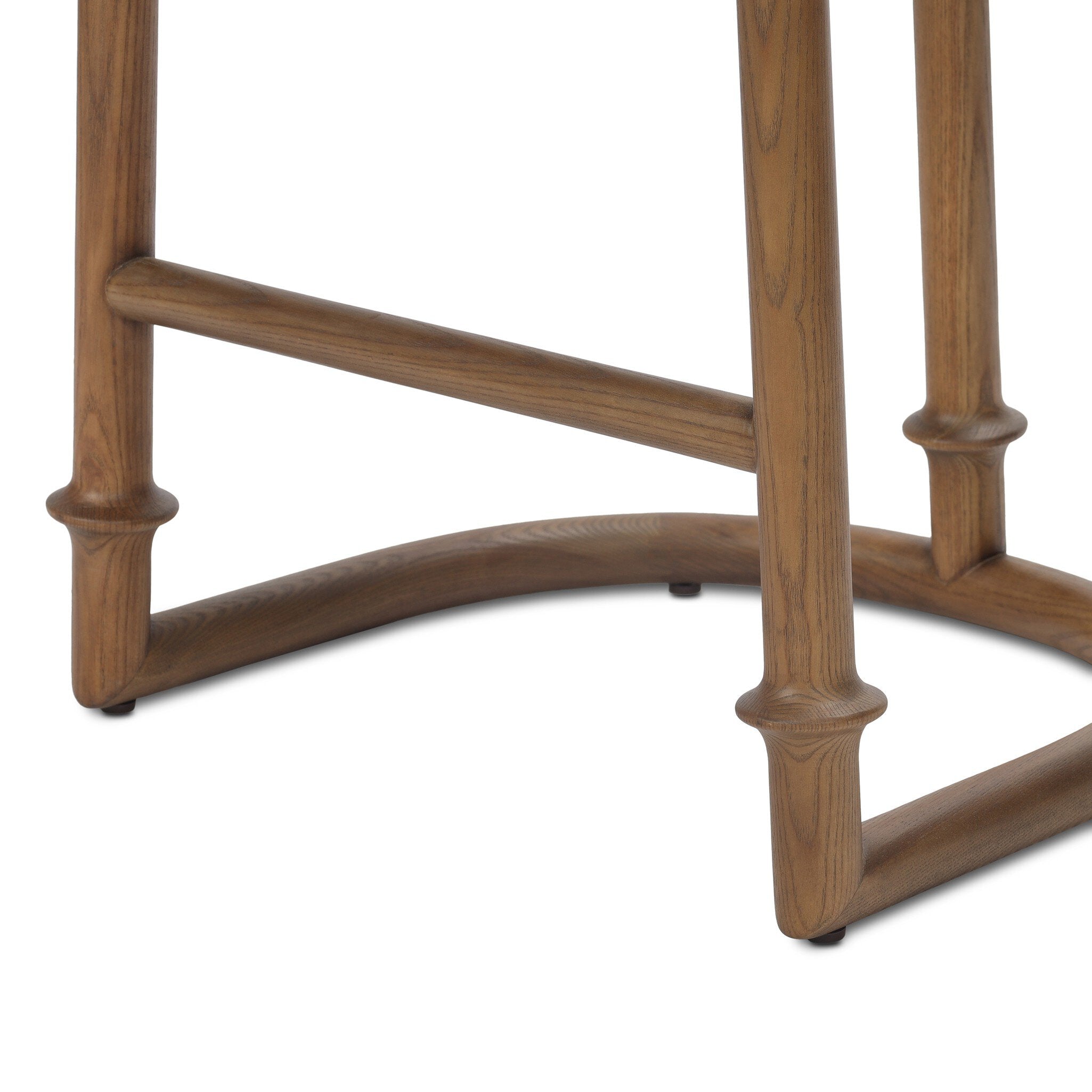 Four Hands Royce Backless Stool — Charter Oatmeal-Antique Walnut-Counter