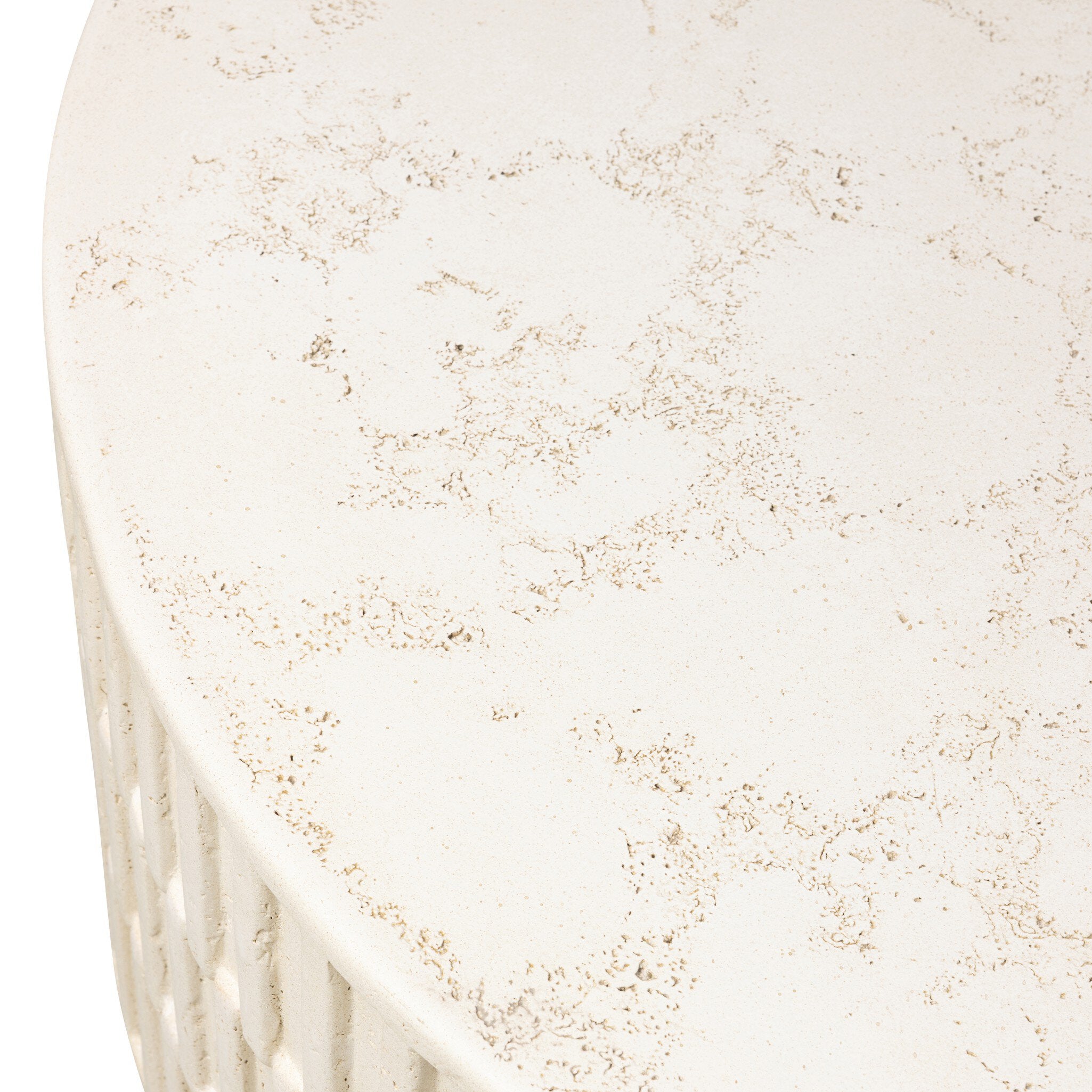 Four Hands Callisto Outdoor Coffee Table — Aged White Concrete