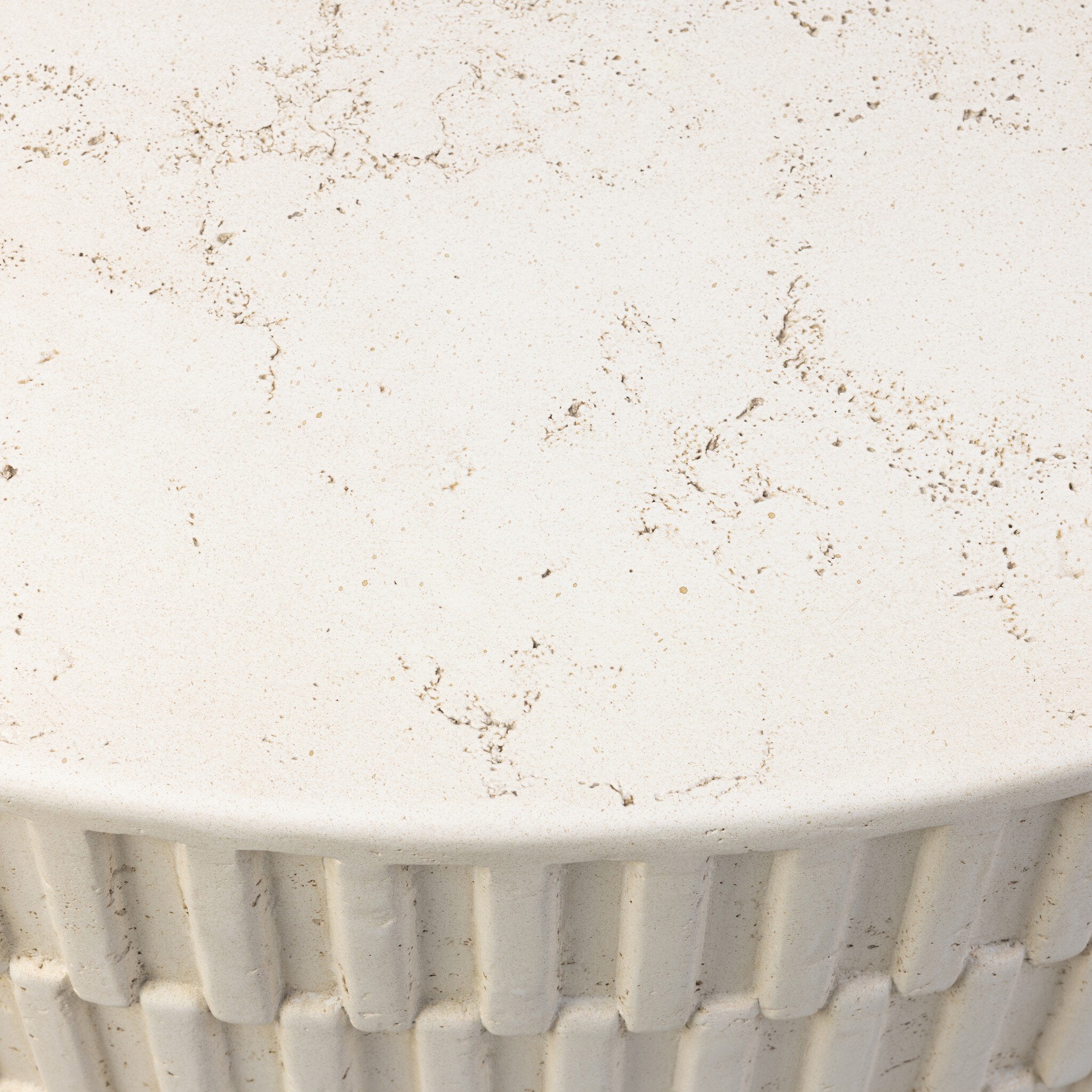 Four Hands Callisto Outdoor Coffee Table — Aged White Concrete