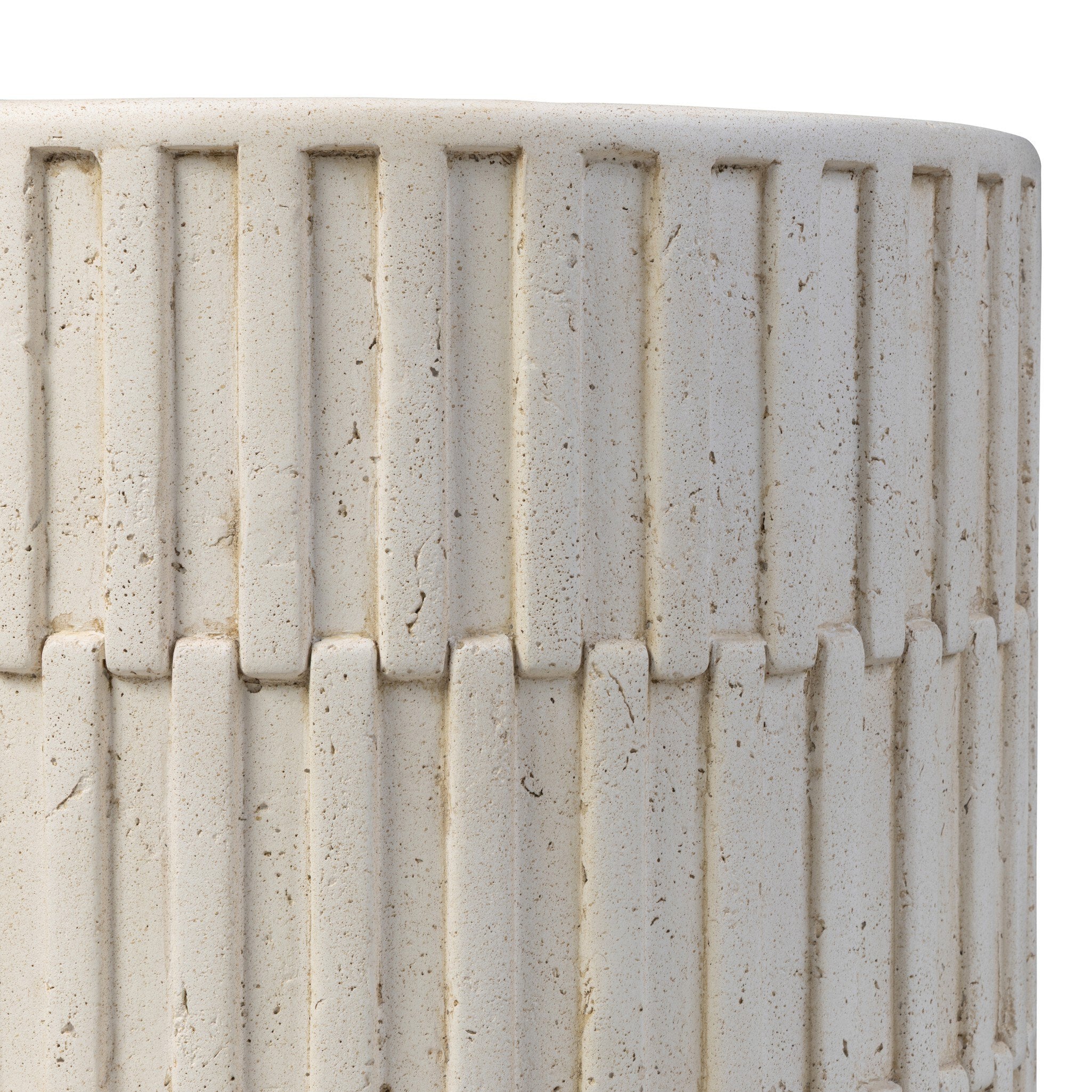 Four Hands Callisto Outdoor End Table — Aged White Concrete