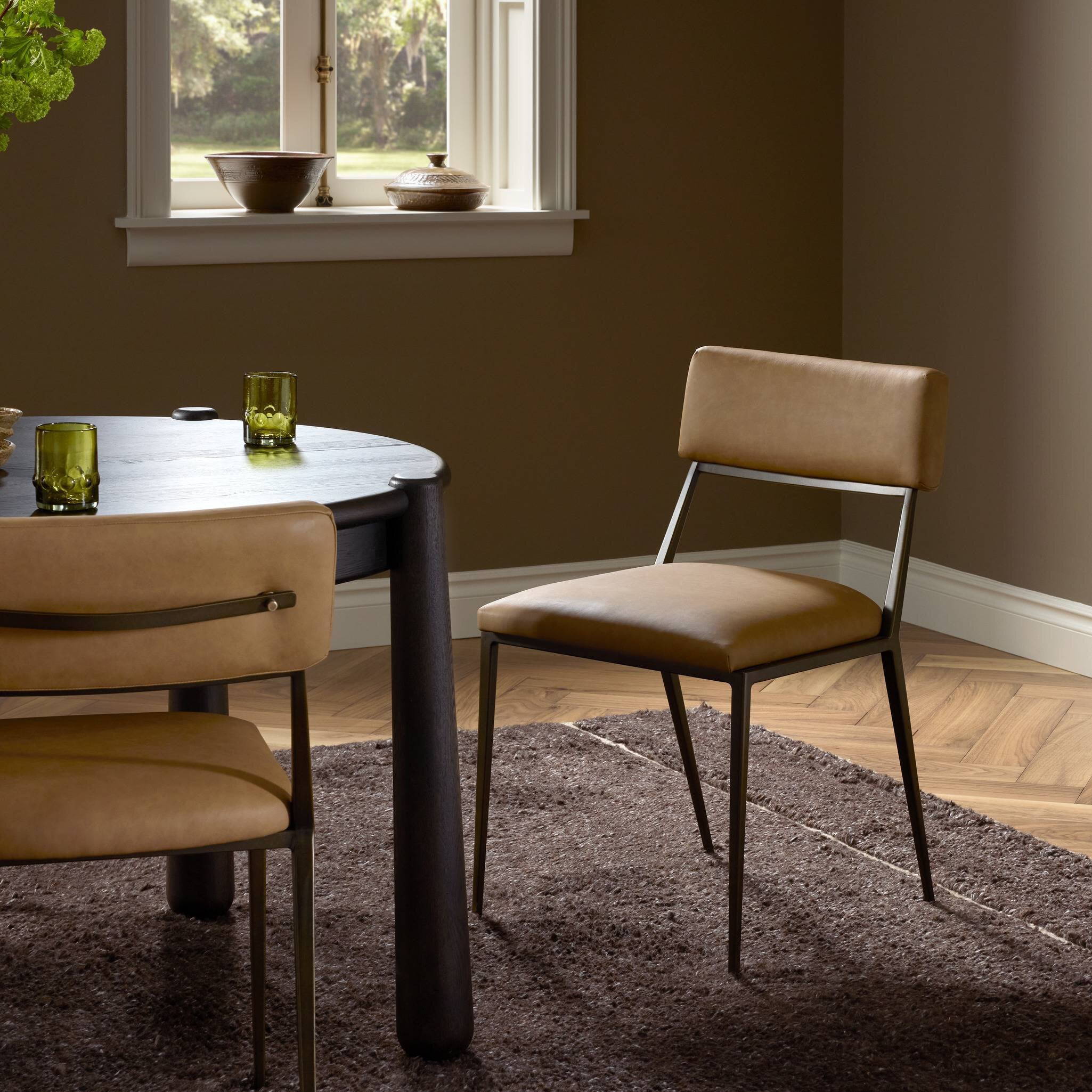Four Hands Somerson Dining Chair — Maestro Camel-Burnished Bronze-Aged Brass