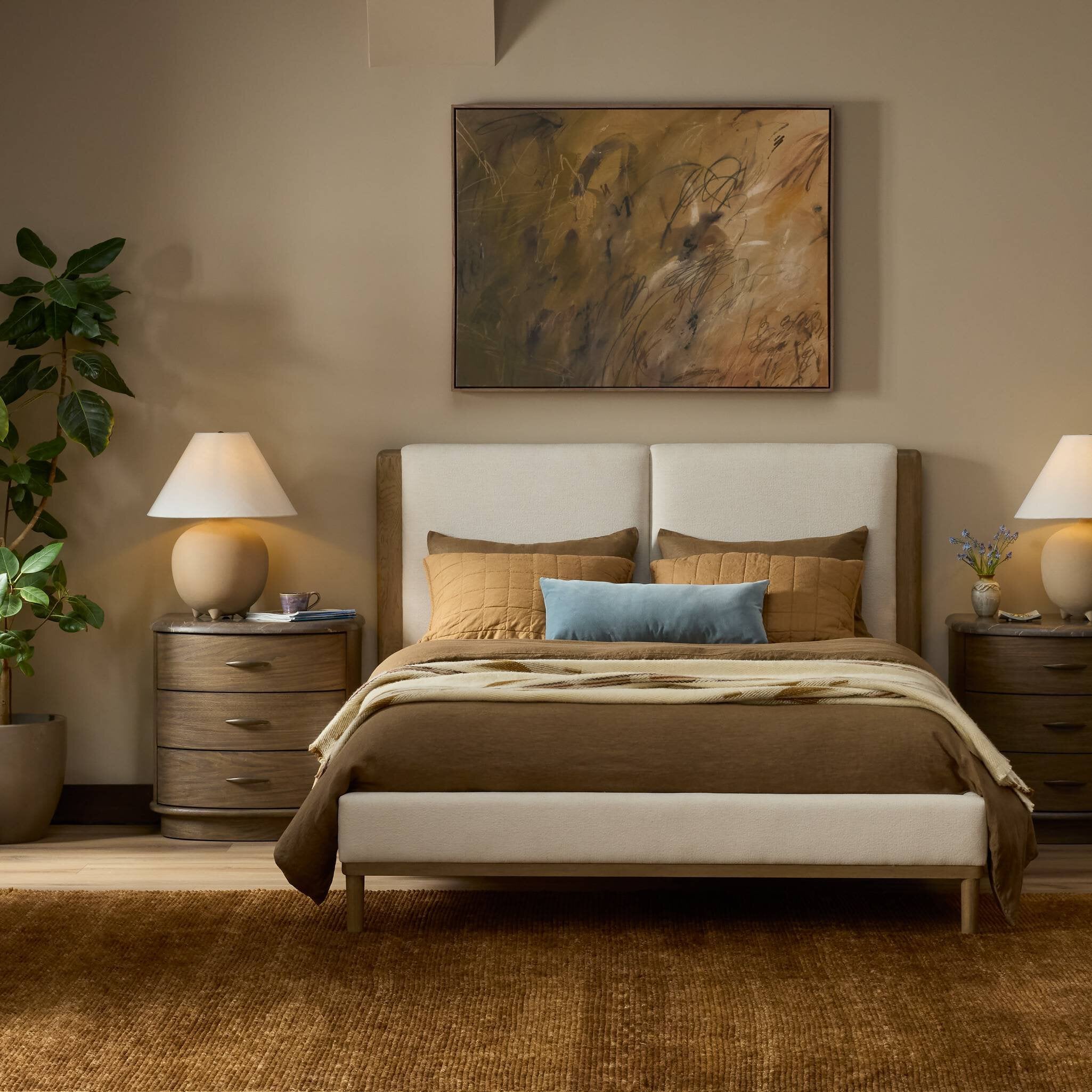 Four Hands Ettie Bed — Laughlin Bone-Drifted Oak Veneer-Drifted Oak-Queen