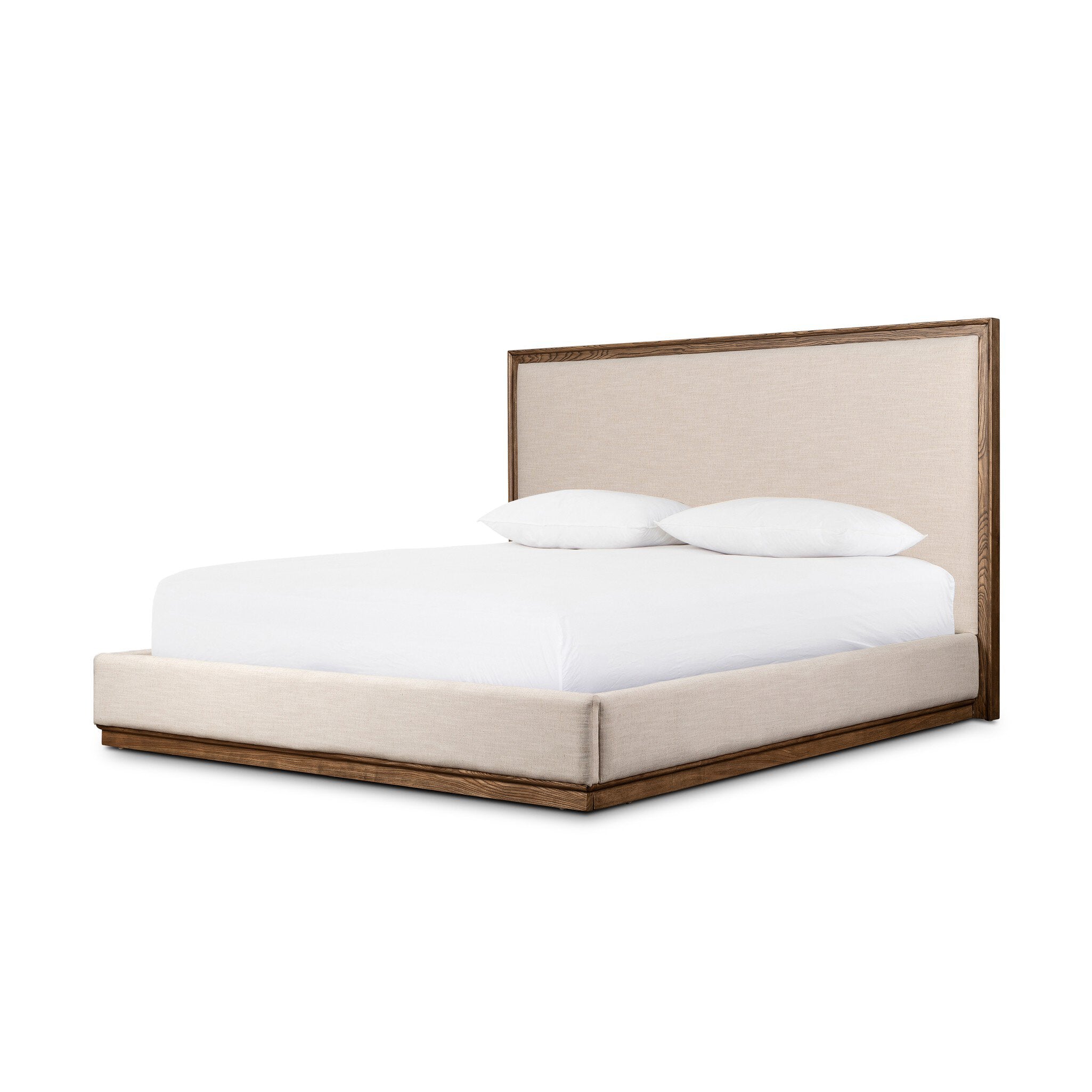 Four Hands Pearson Bed — Savoy Parchment-Amber Ash Solid-Queen