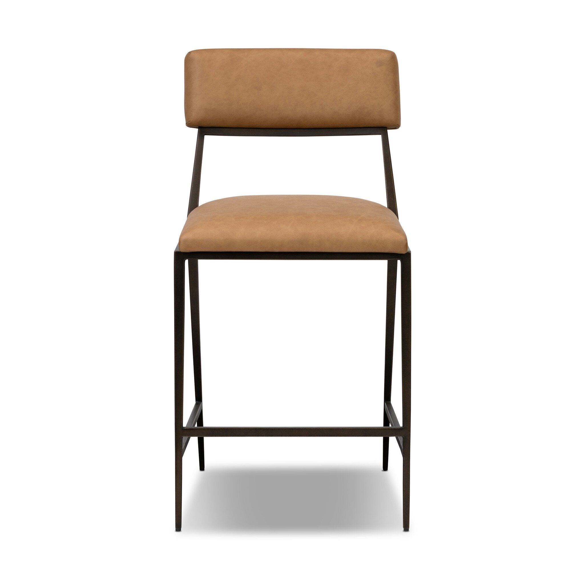 Four Hands Somerson Stool — Maestro Camel-Burnished Bronze-Aged Brass-Counter