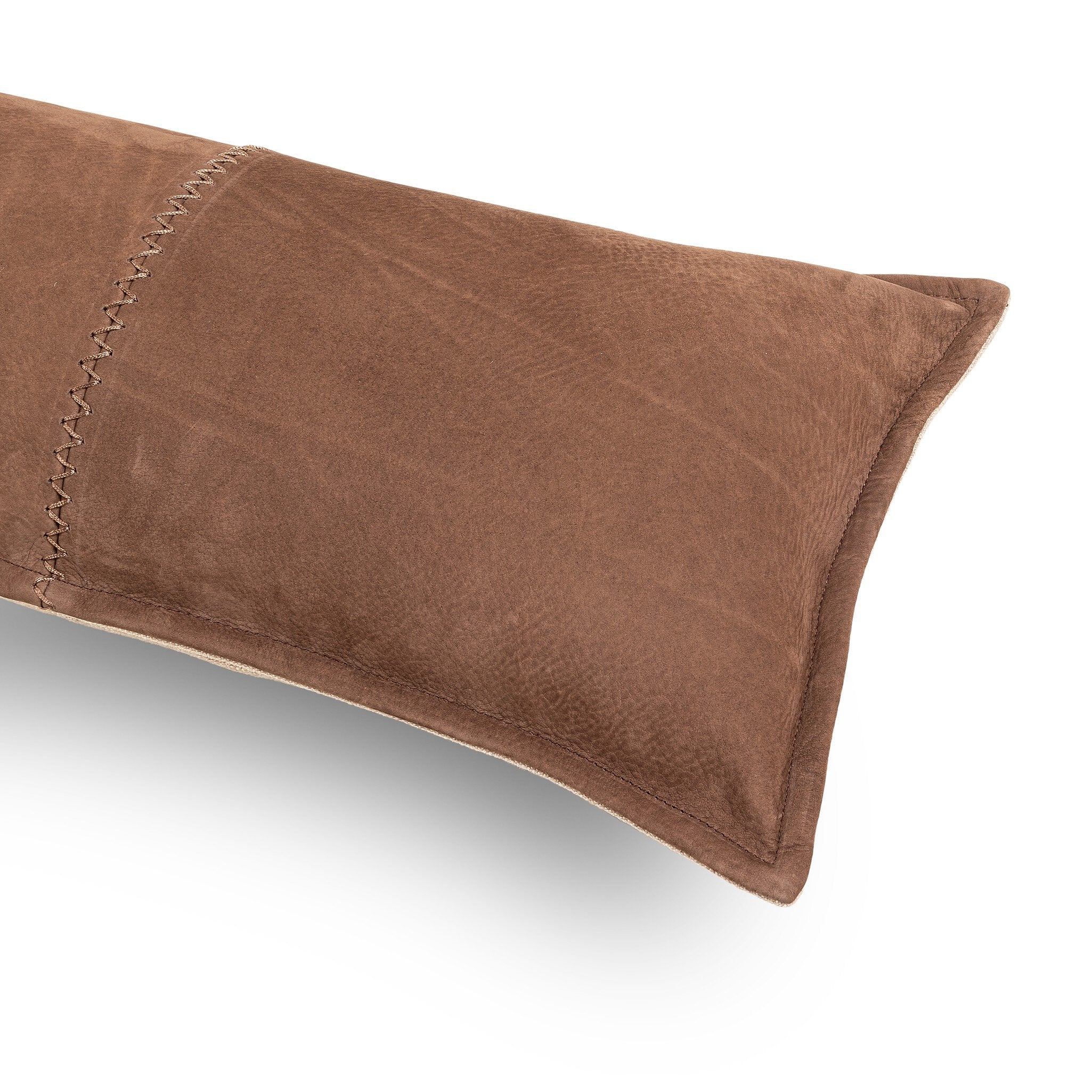 Four Hands Trenton Pillow — Nubuck Tobacco-Laughlin Cafe-12"x48"