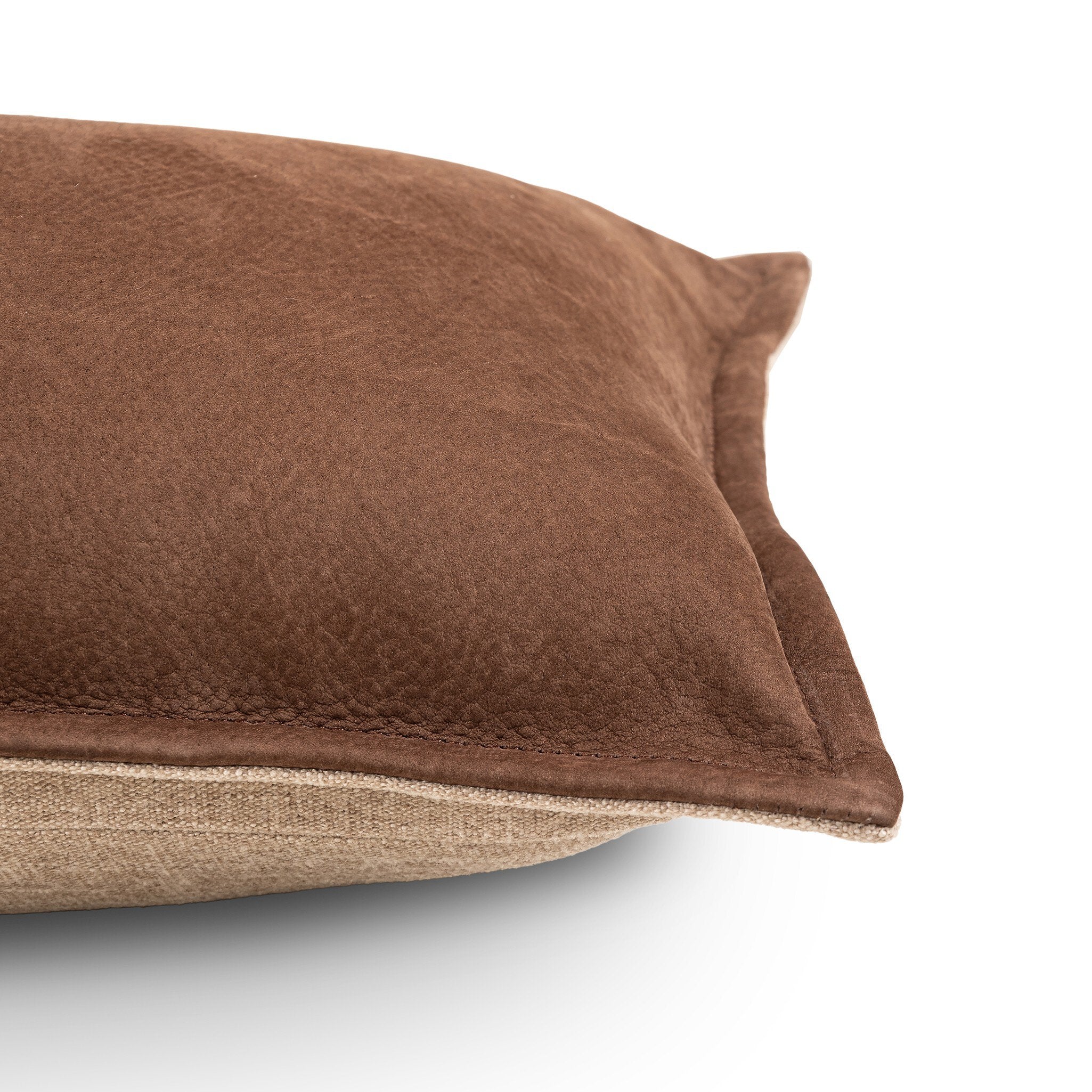 Four Hands Trenton Pillow — Nubuck Tobacco-Laughlin Cafe-12"x48"