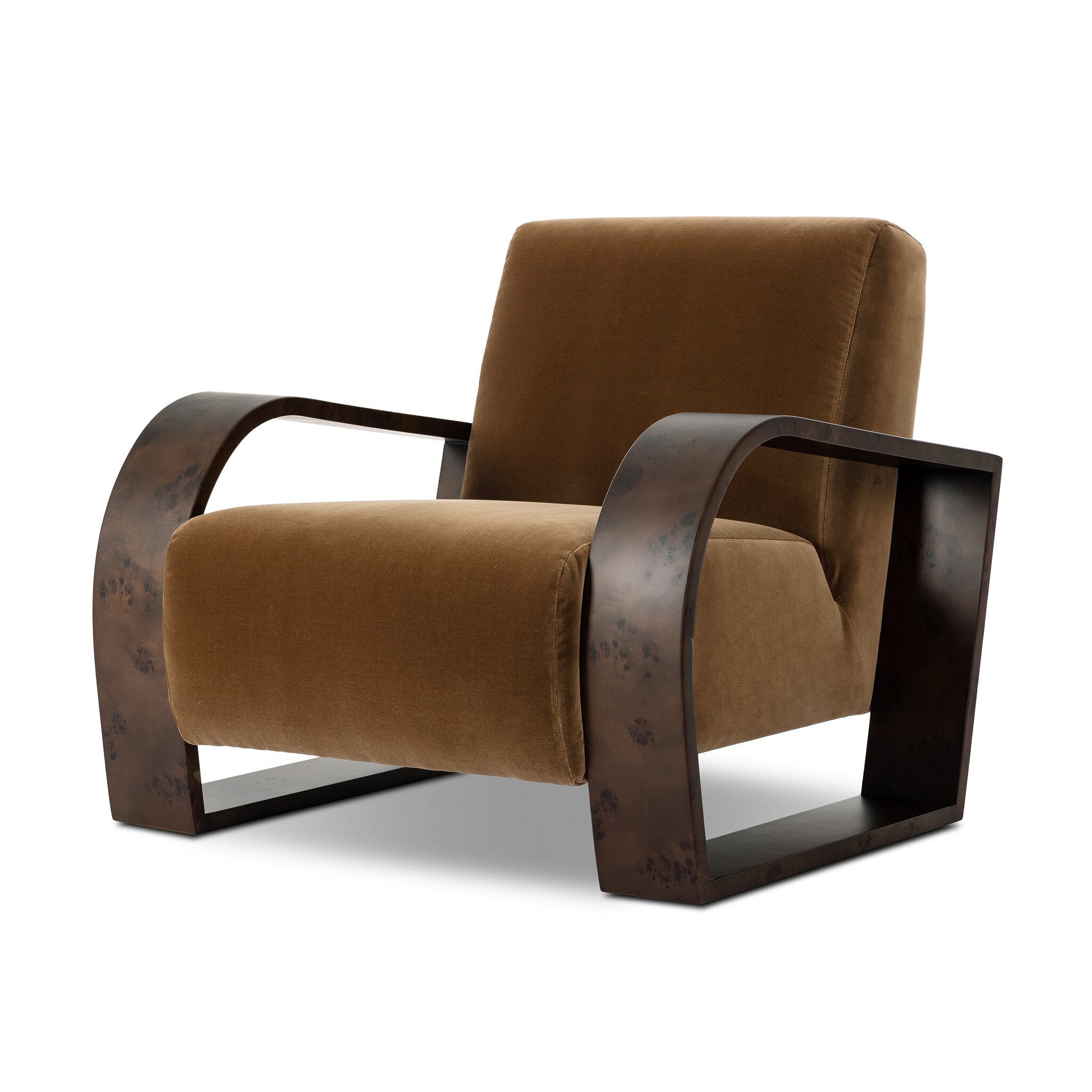 Four Hands Montez Chair — Surrey Ochre-Umber Mappa Burl