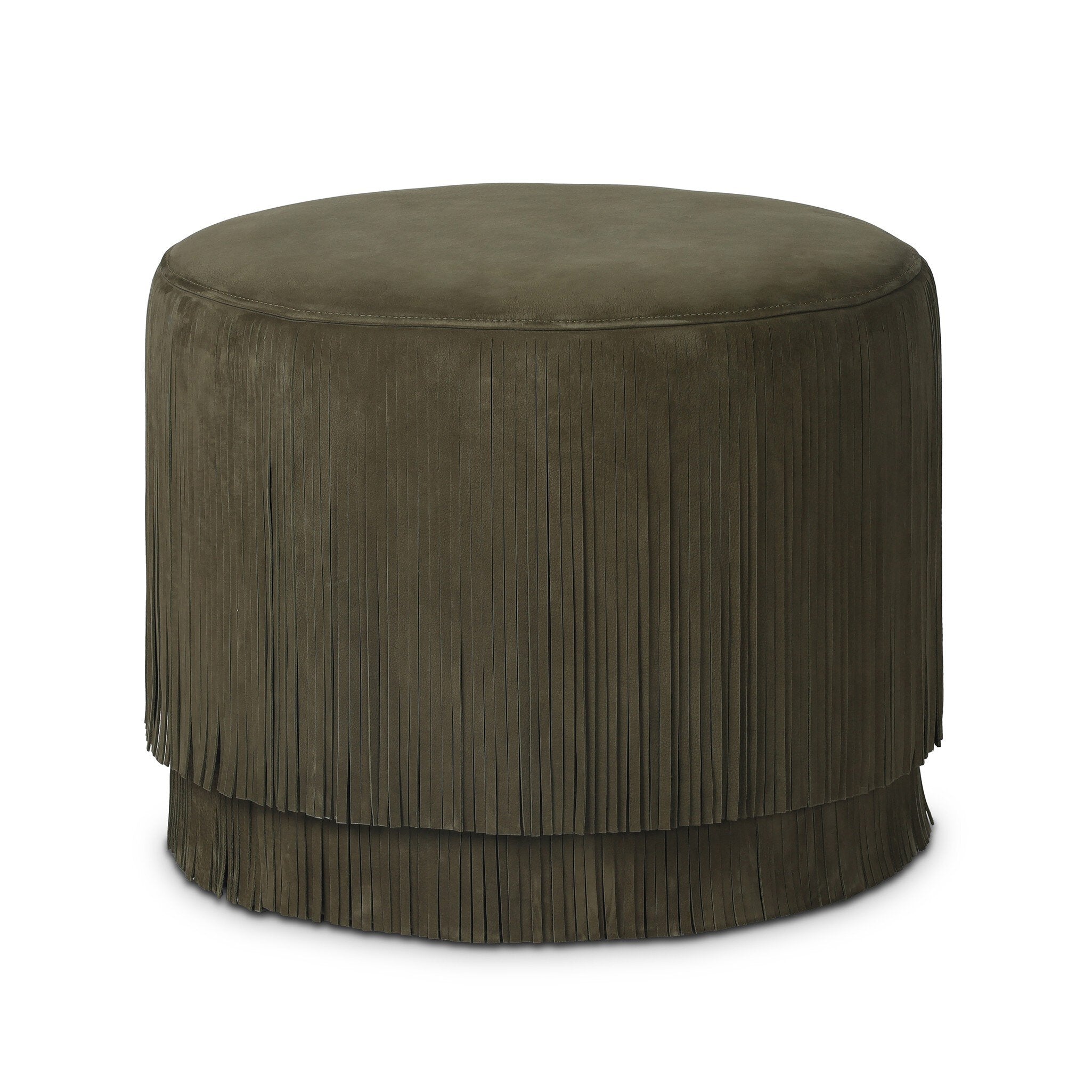 Four Hands Rooney Ottoman — Nubuck Olive