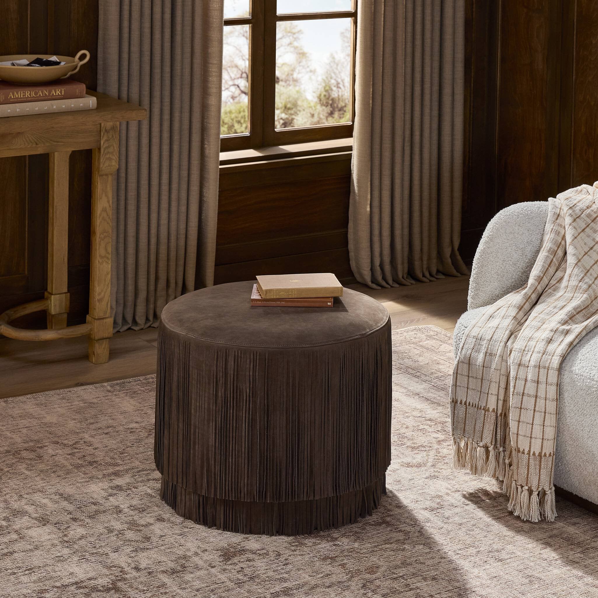 Four Hands Rooney Ottoman — Nubuck Cigar