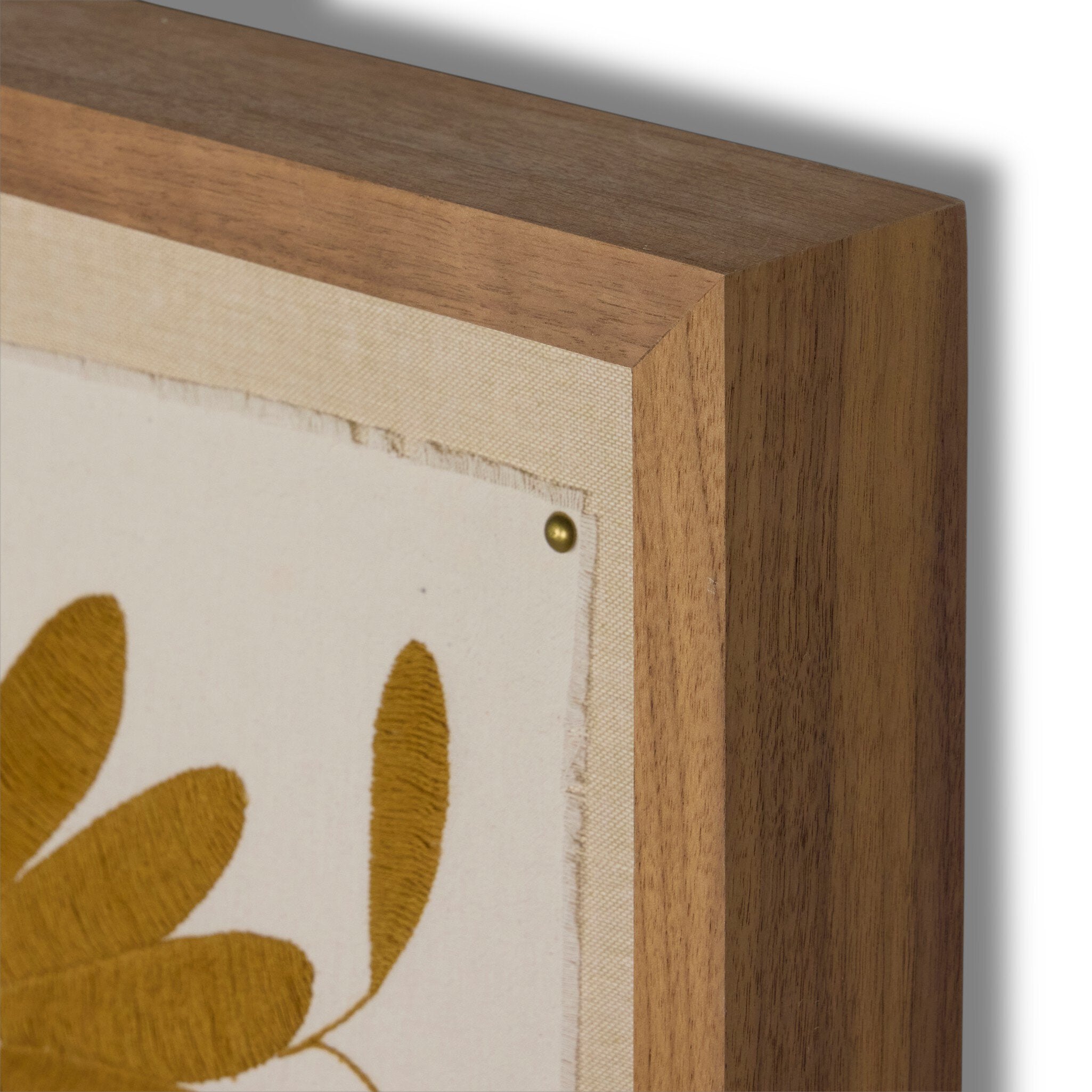 Four Hands Otomi Framed Textile — 253633-001 - 40.0x40.0-Walnut 2.5-095 Oro Otomi Textile Object-Large