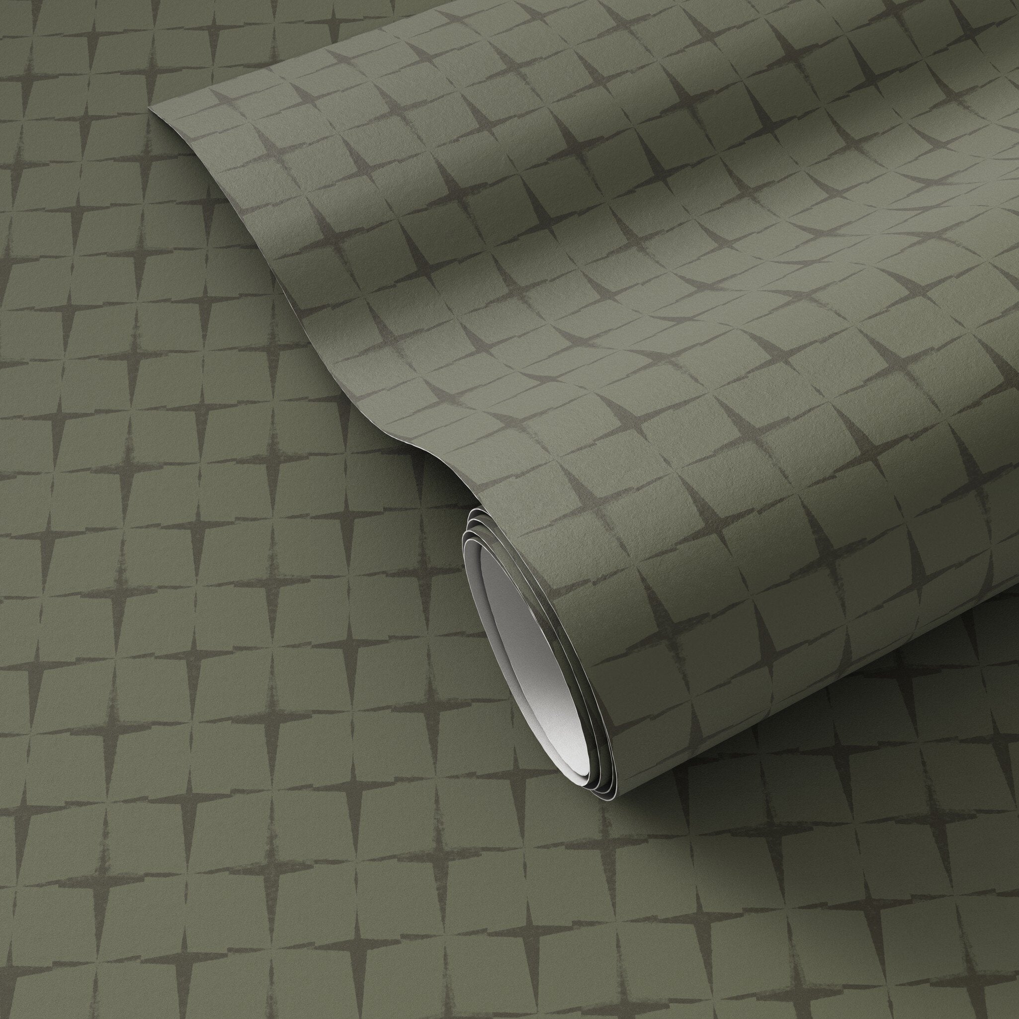 Four Hands Blocking Wallpaper by Getty Images — 253744-007 - 12.0x8.0-Blocking Olive Night II-12"x8"