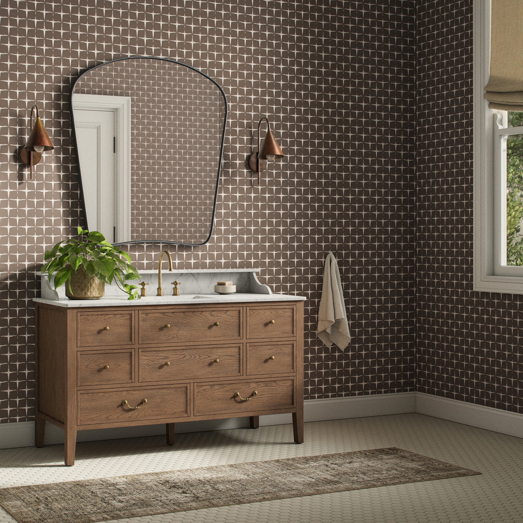 Four Hands Blocking Wallpaper by Getty Images — 253744-029 - 12.0x8.0-Blocking Taupe I-12"x8"