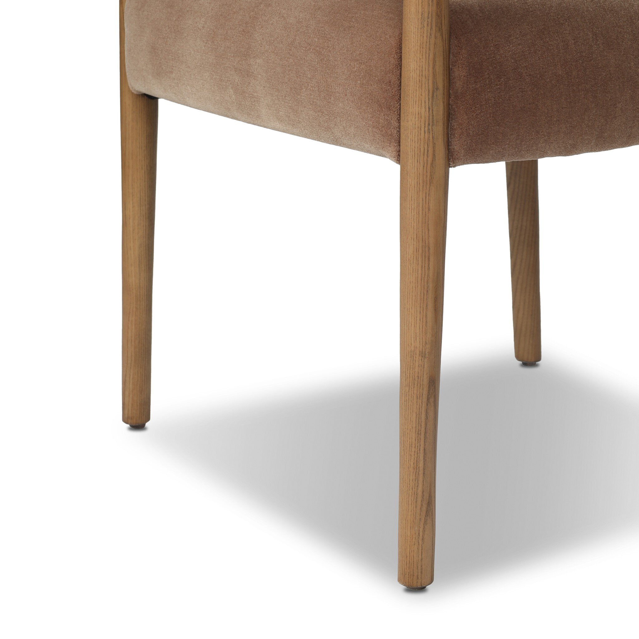 Four Hands Auden Dining Arm Chair — Monte Mushroom-Surrey Mink-Amber Ash