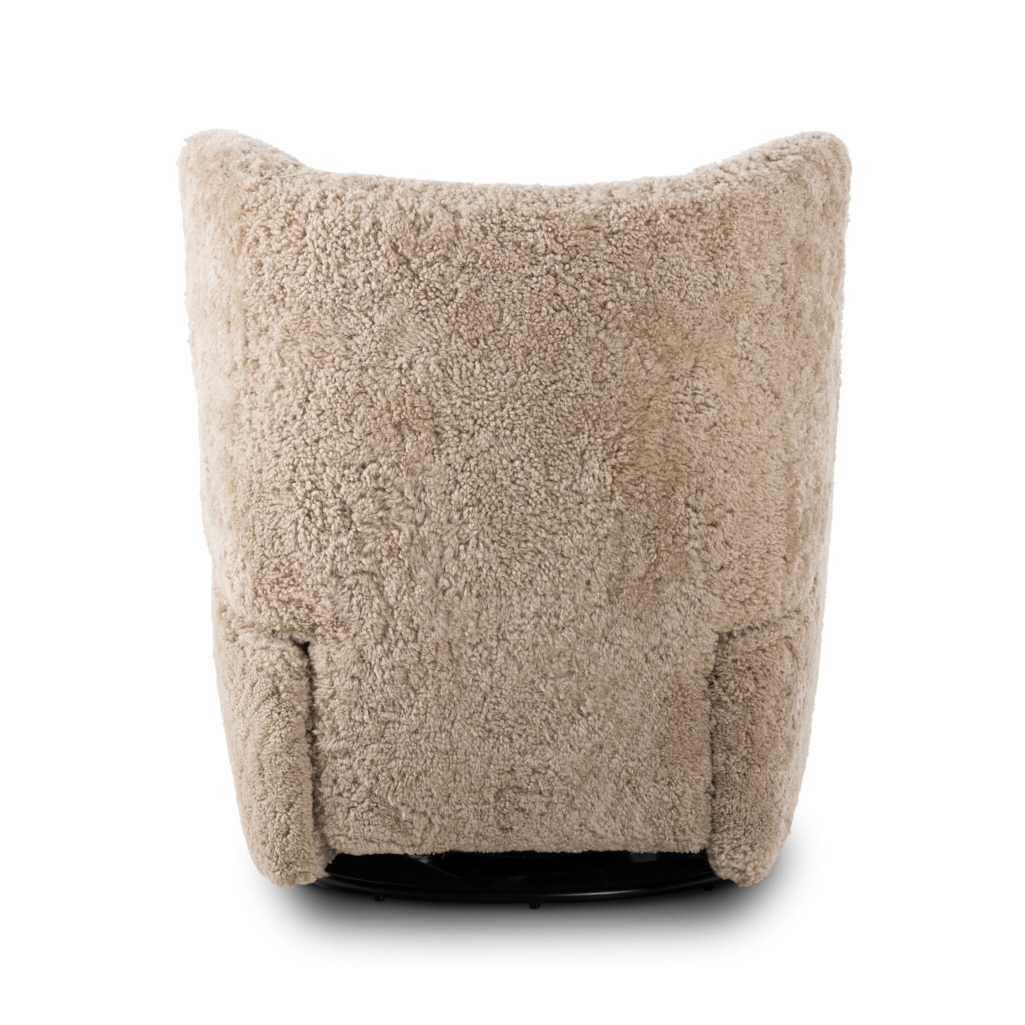 Four Hands Amelie Swivel Recliner — Beige Shearling