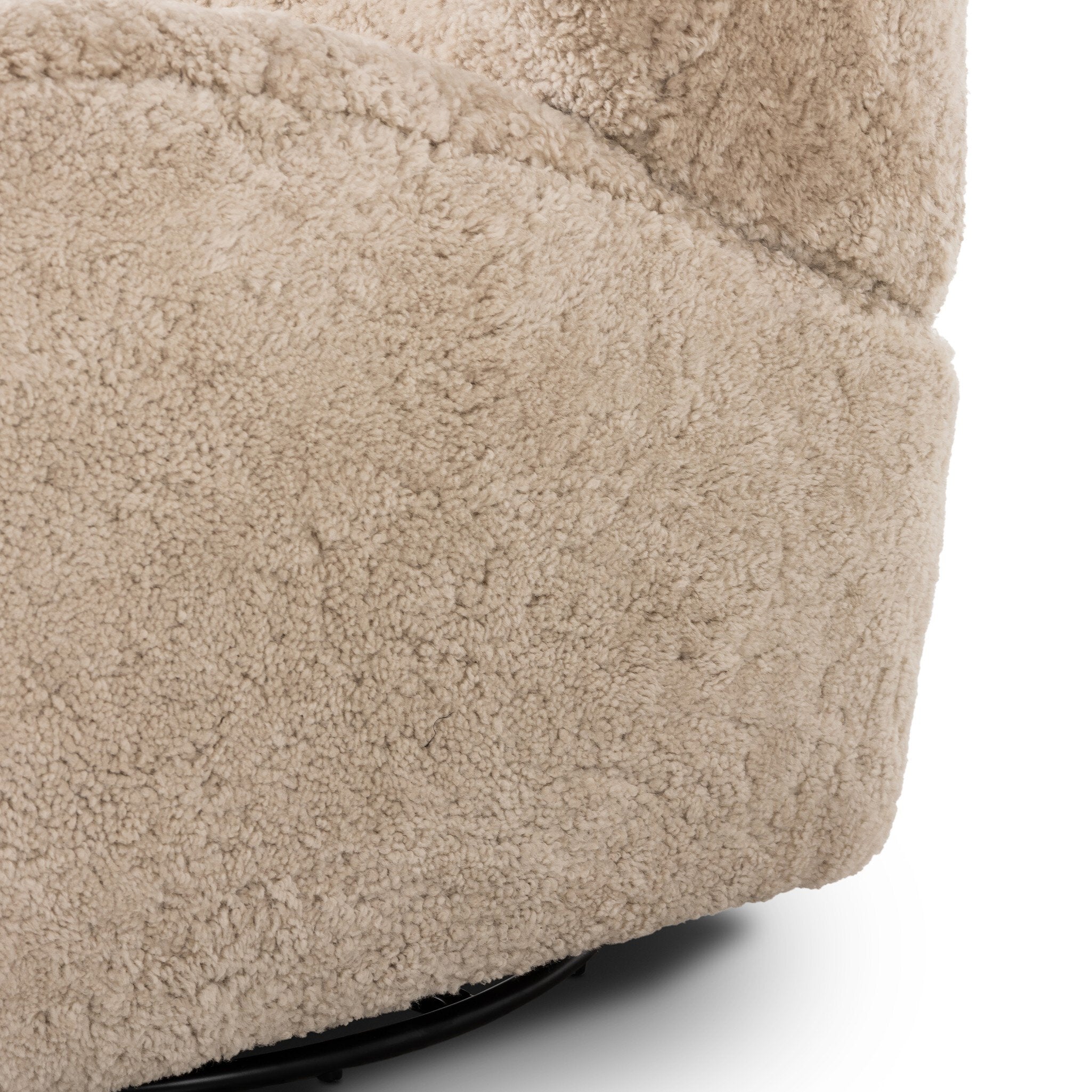 Four Hands Amelie Swivel Recliner — Beige Shearling
