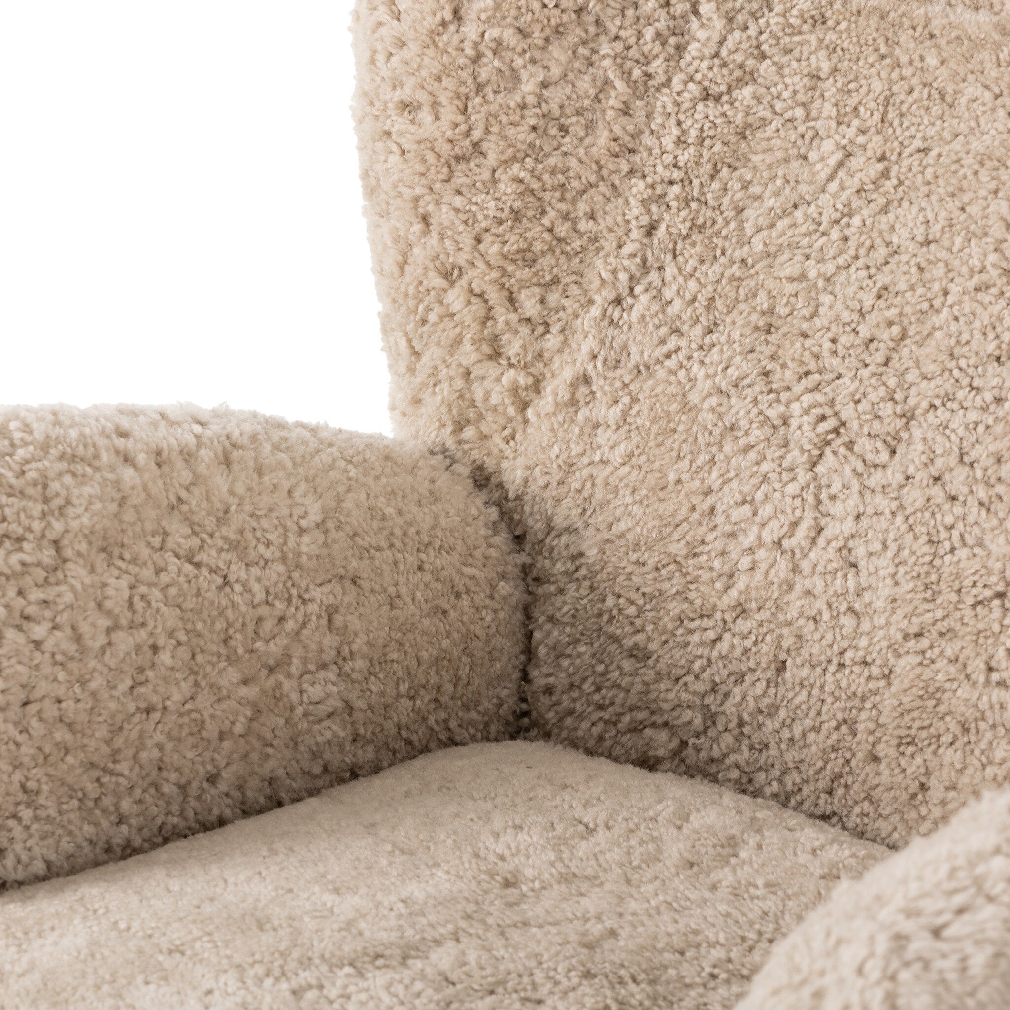 Four Hands Amelie Swivel Recliner — Beige Shearling
