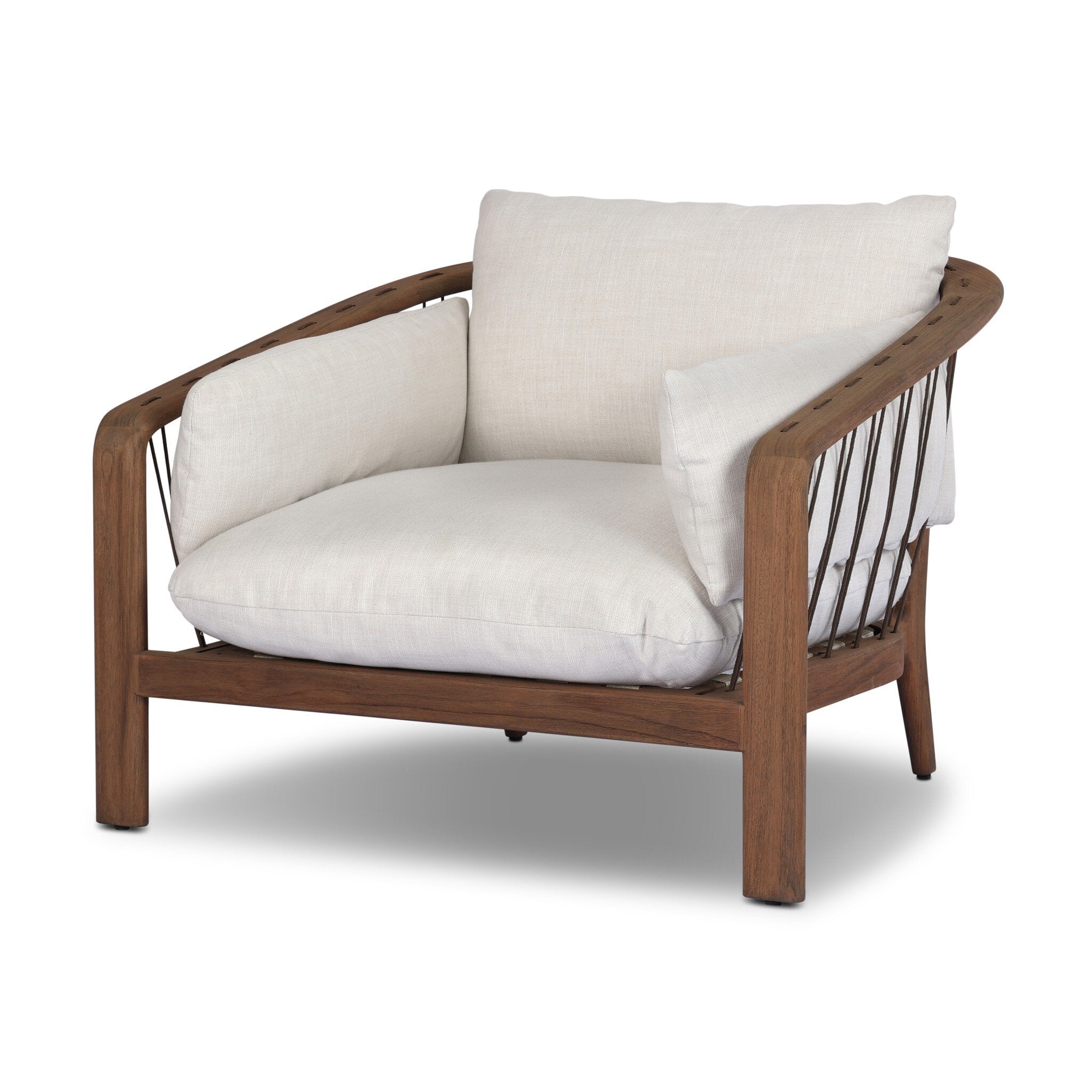 Four Hands Ambrosia Outdoor Chair — Vergo Cream-Earth Rope-Stained Toasted Brown-FSC