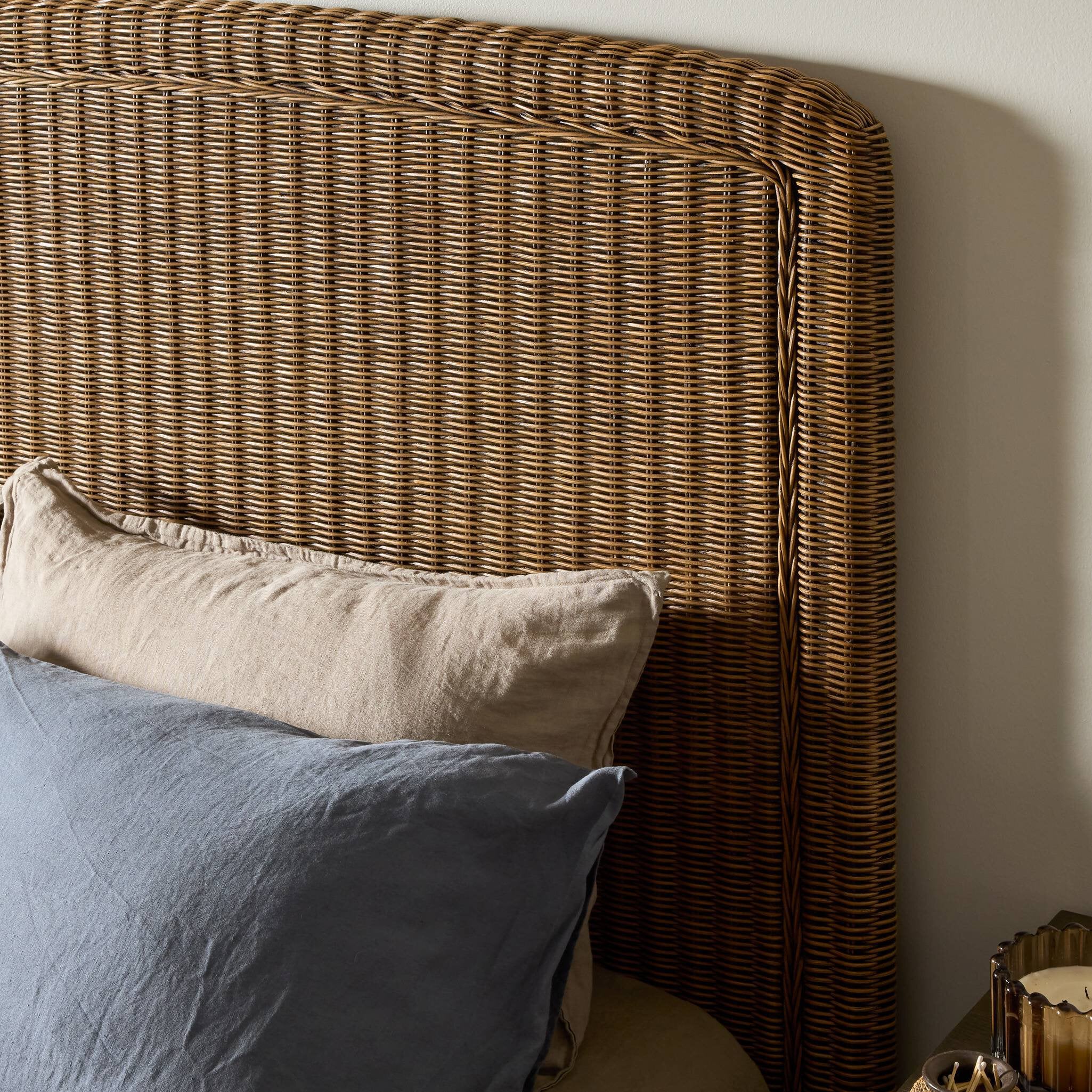 Four Hands Costa Bed — Natural Brown Rattan-Queen