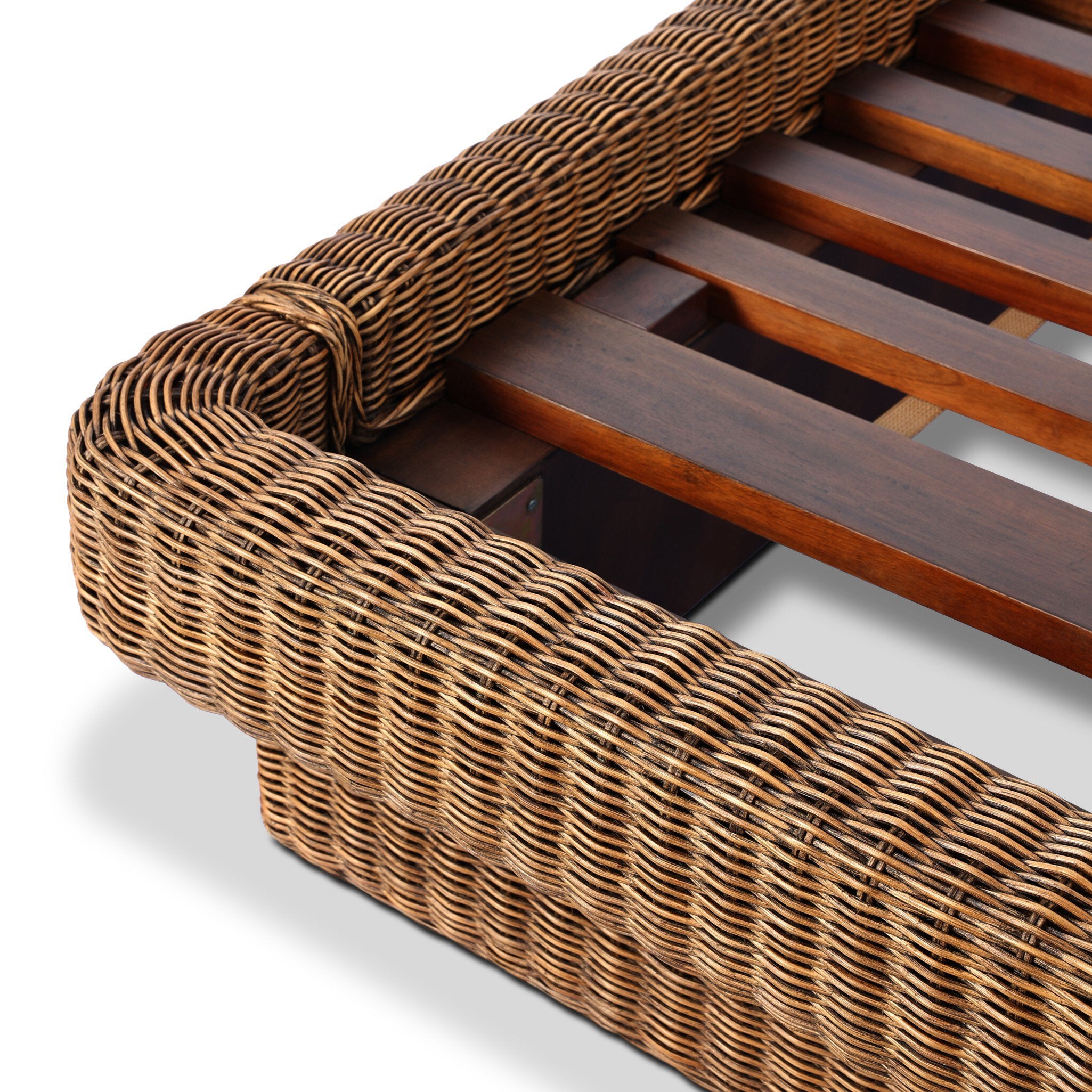 Four Hands Costa Bed — Natural Brown Rattan-Queen