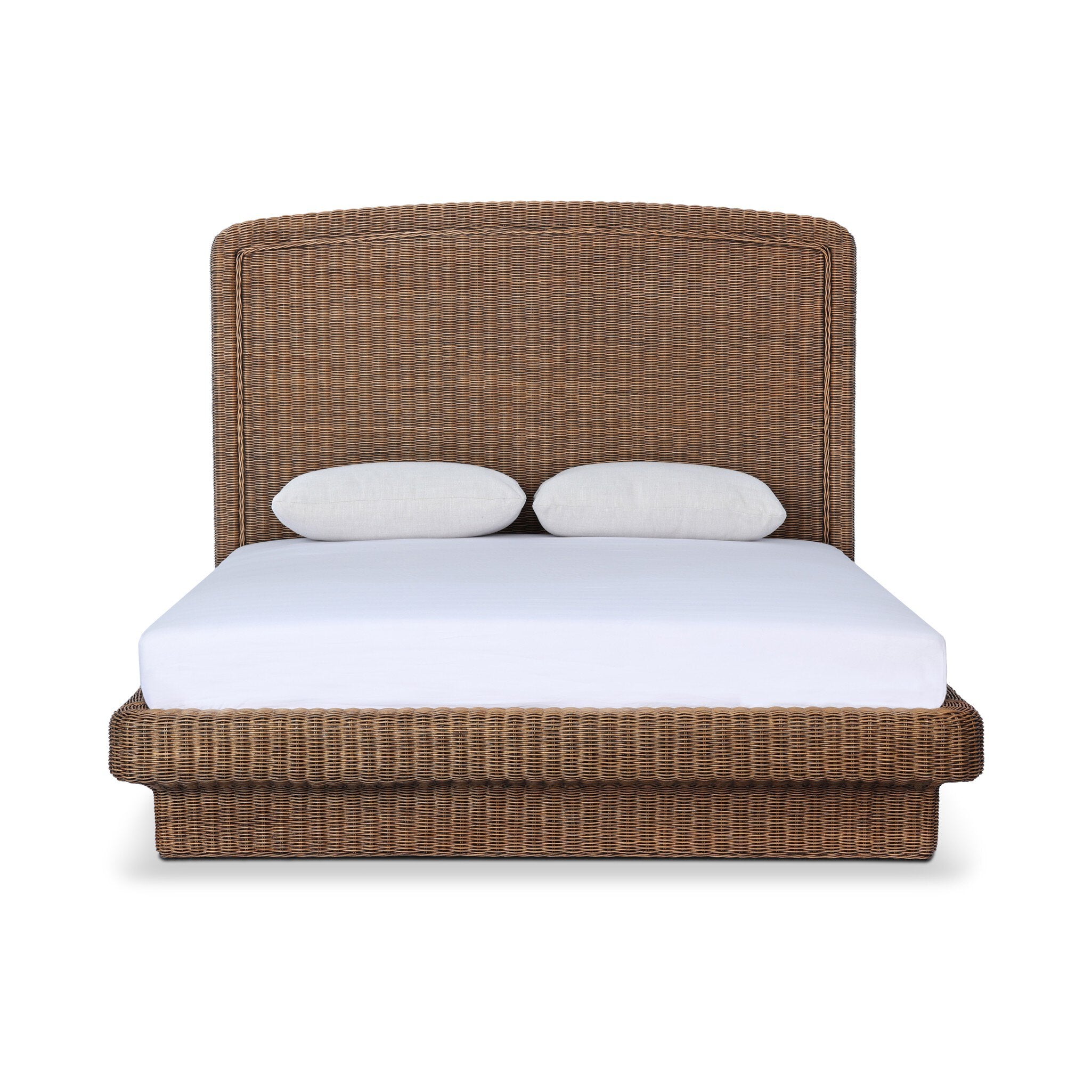 Four Hands Costa Bed — Natural Brown Rattan-Queen