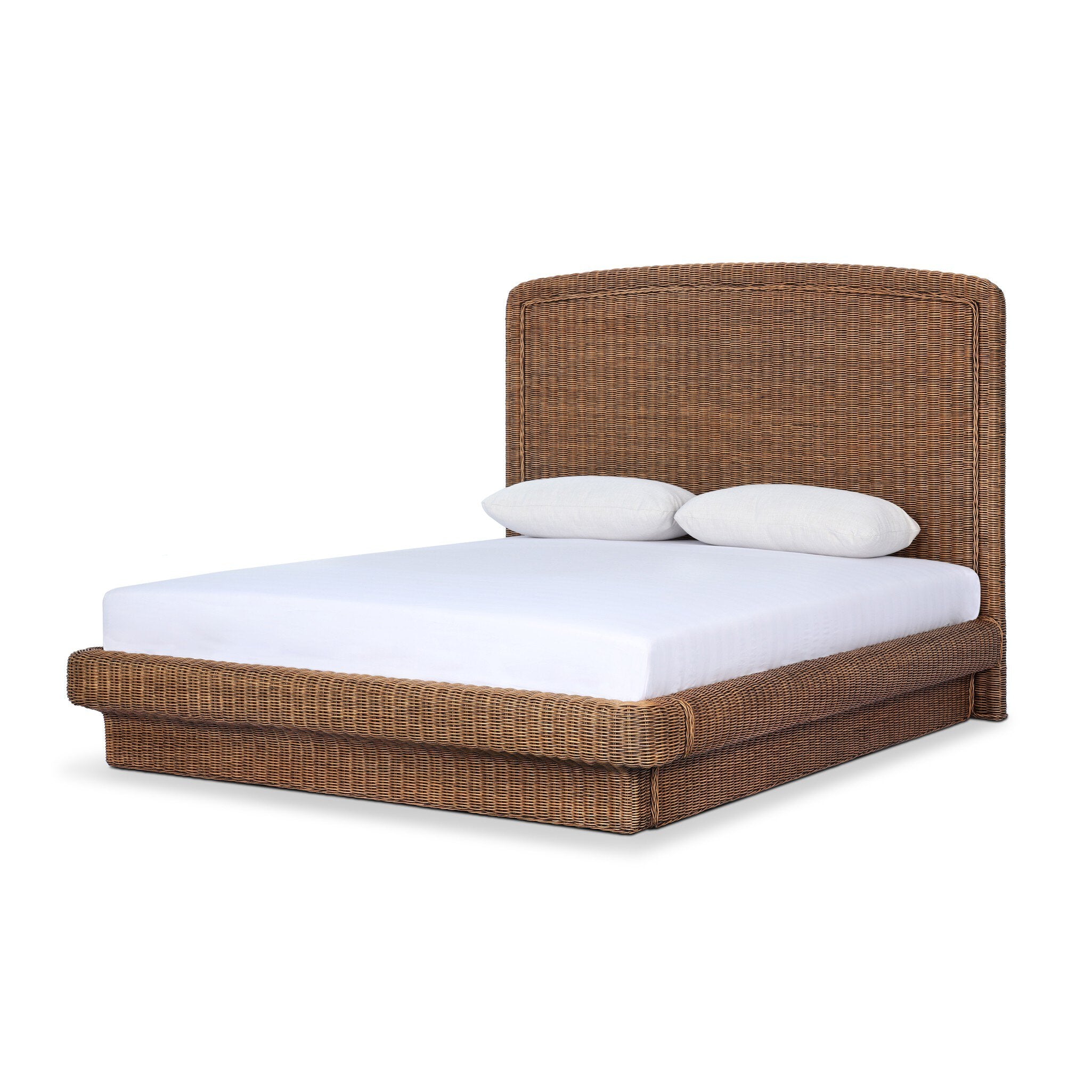 Four Hands Costa Bed — Natural Brown Rattan-Queen