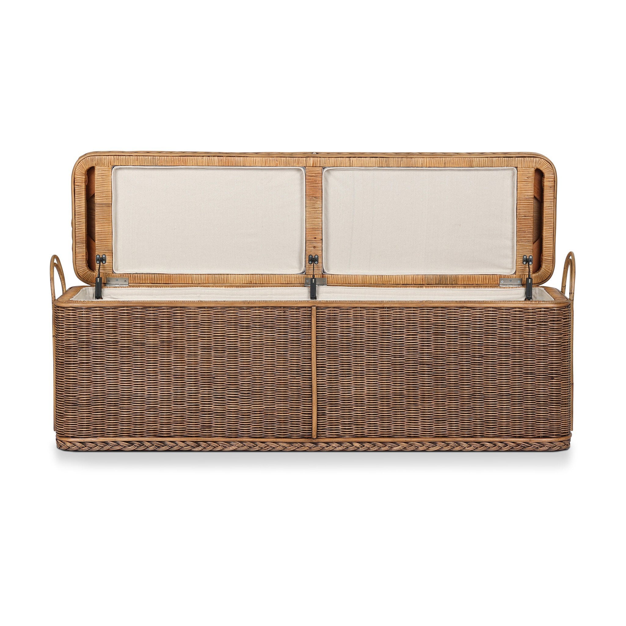 Four Hands Rowina Trunk — Natural Brown Rattan