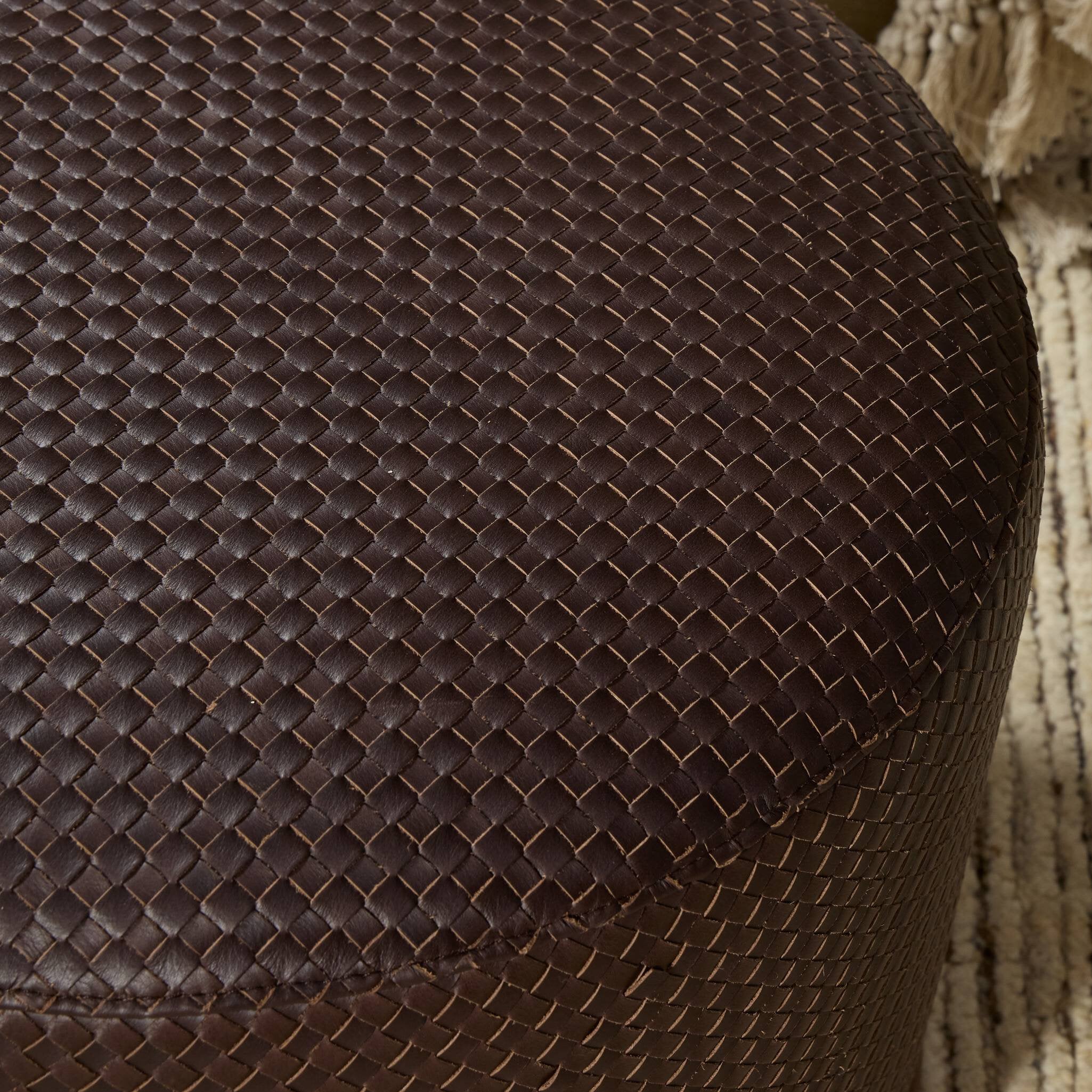 Four Hands Montello Ottoman — Lorento Cigar-Sienna Brown