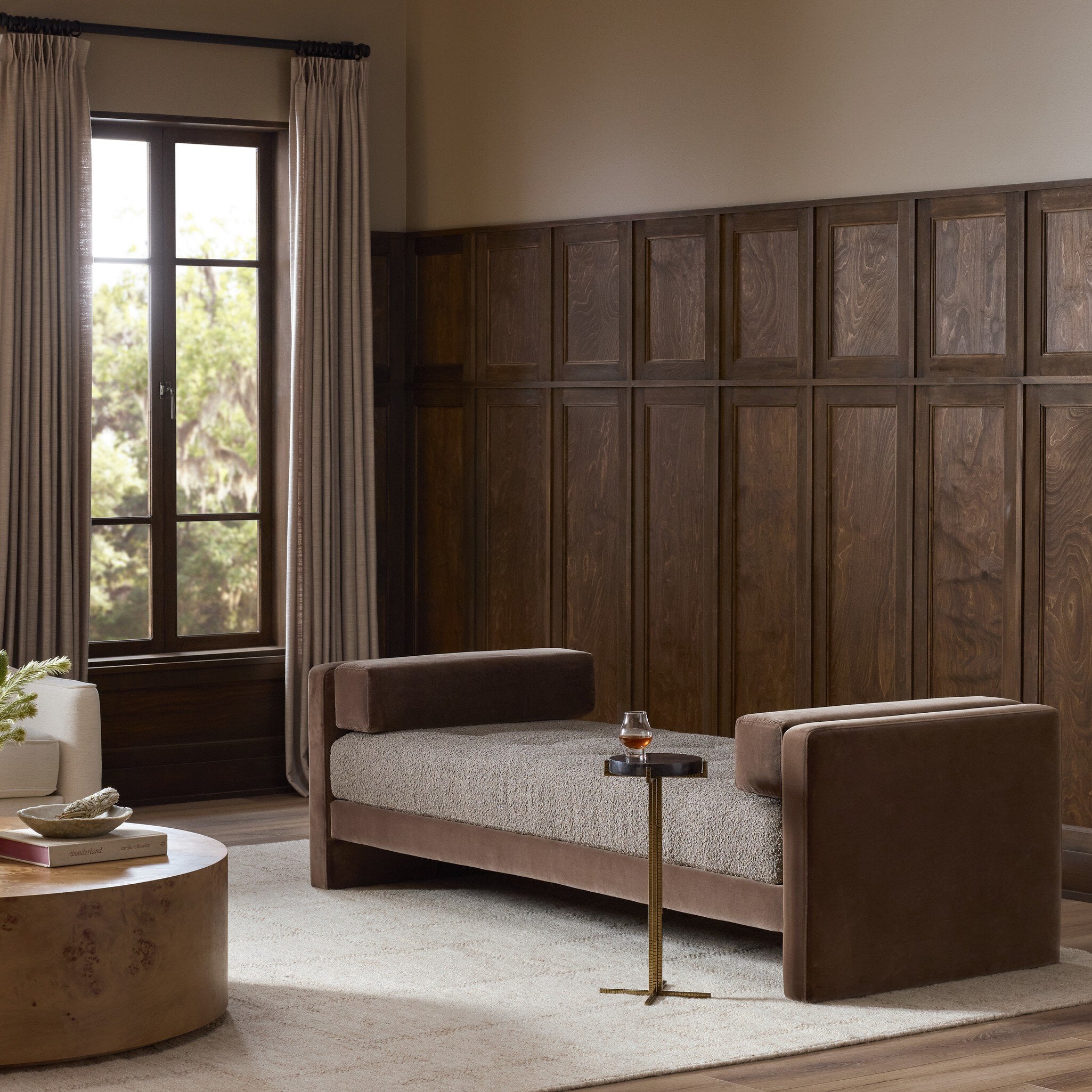 Four Hands Ursula Chaise — Surrey Mink-Knoll Clay