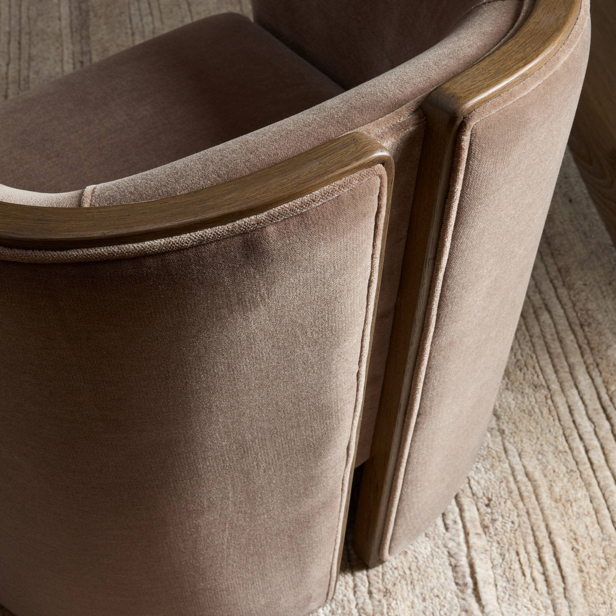 Four Hands Voss Chair — Monte Mushroom-Fawn Oak