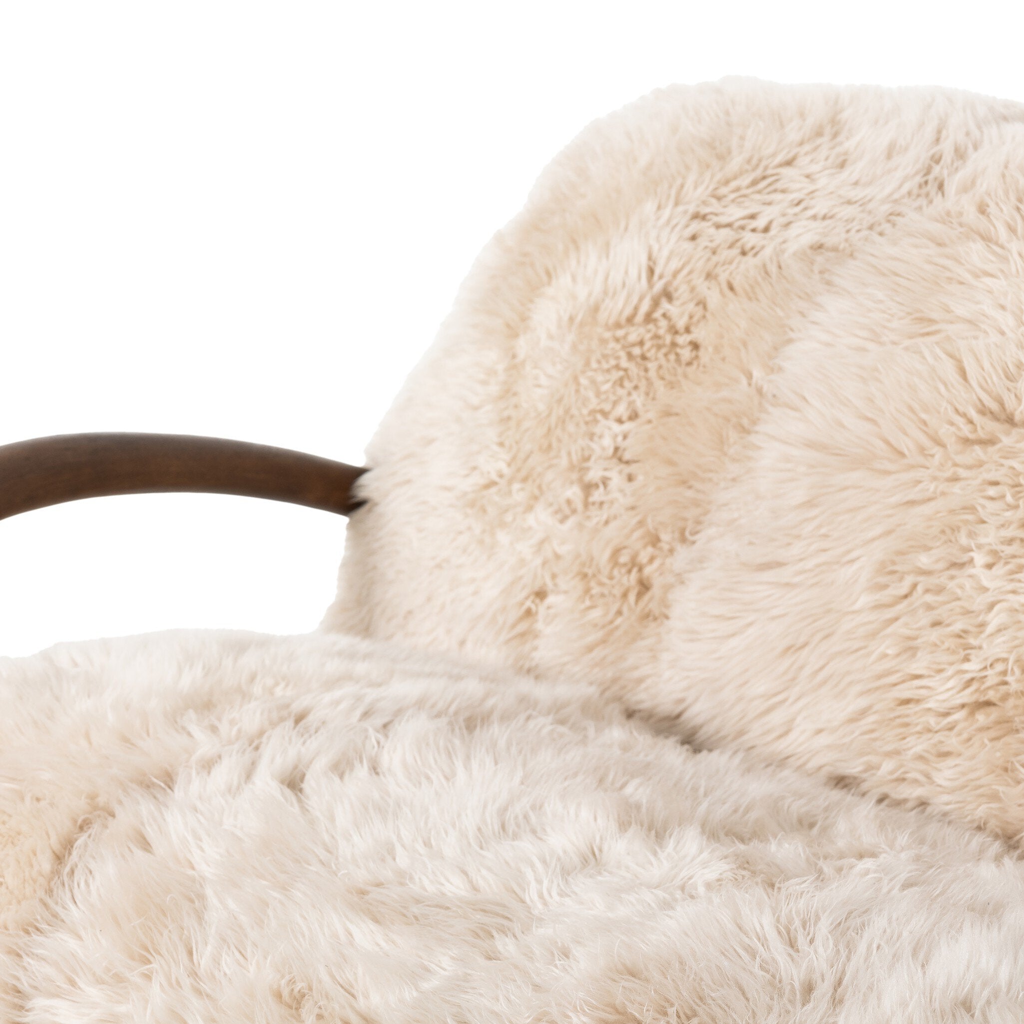 Four Hands Sandro Settee — Champagne Mongolian Fur-Almond