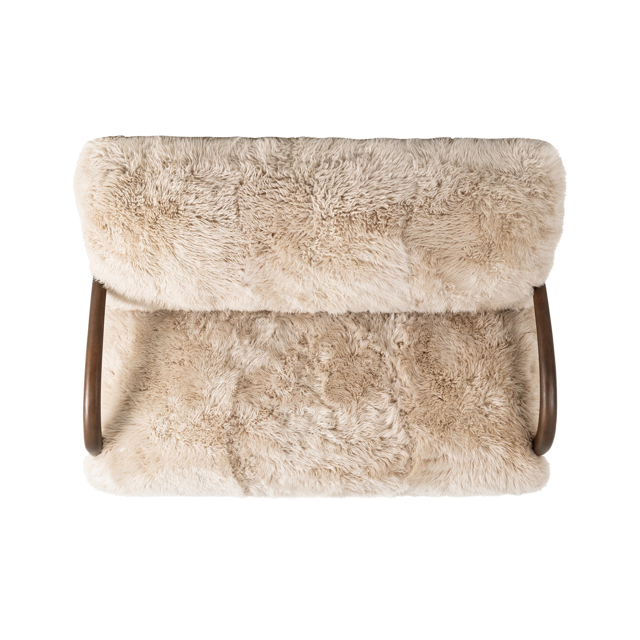 Four Hands Sandro Settee — Champagne Mongolian Fur-Almond