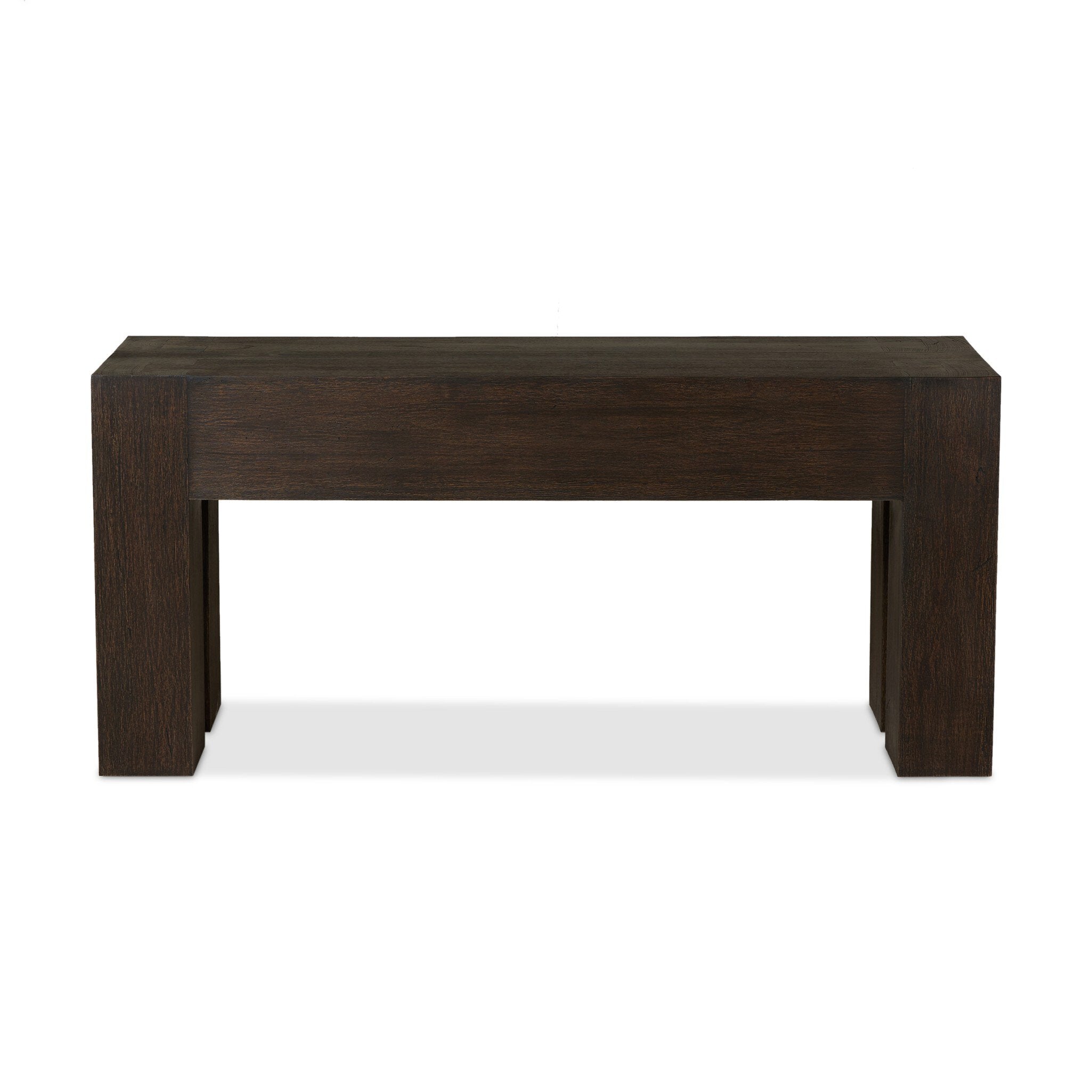 Four Hands Abaso Console Table — Rustic Wormwood Oak-Smoked Oak Veneer