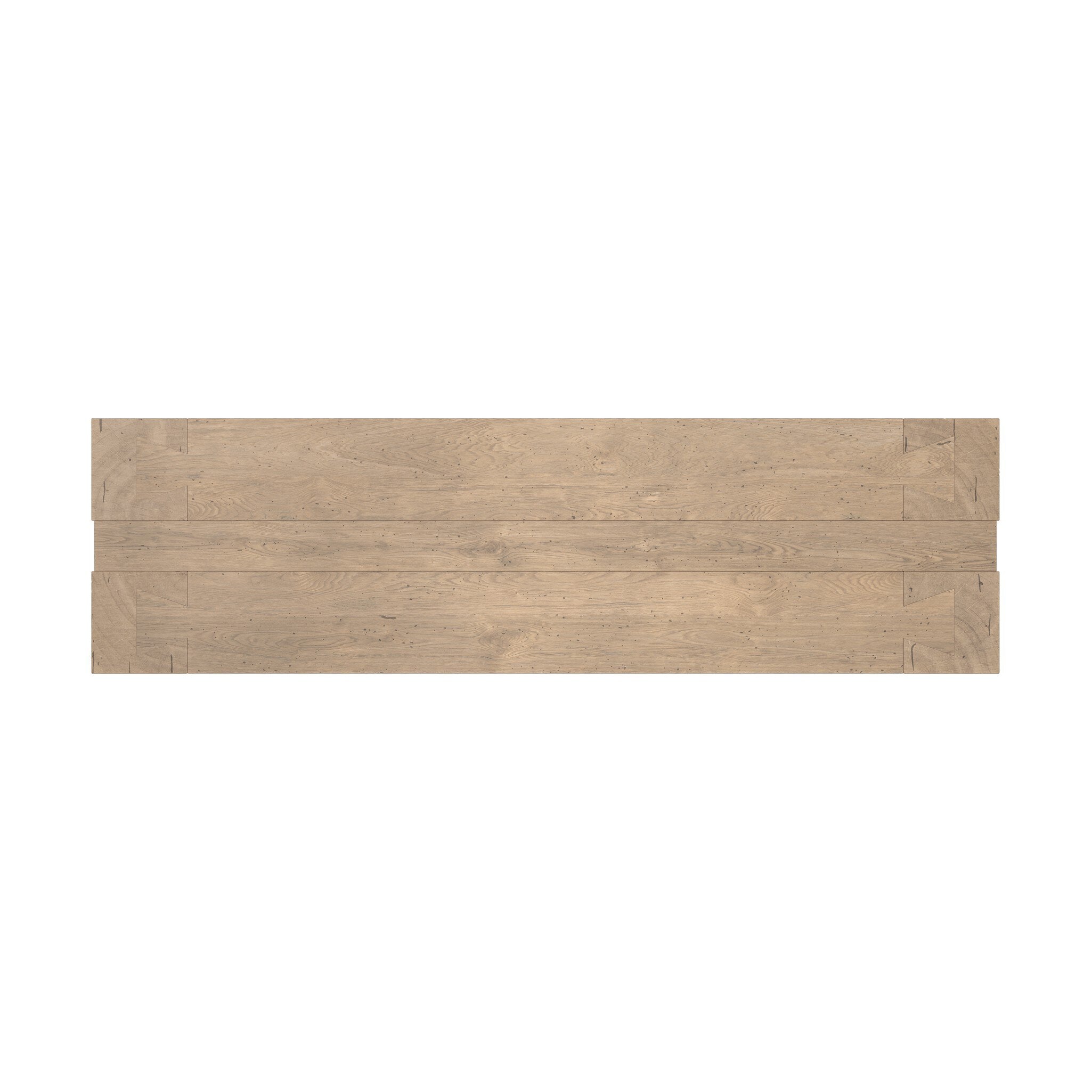 Four Hands Abaso Console Table — 255536-003- Whitewash Rustic Wormwood Oak-Smoked Oak Veneer