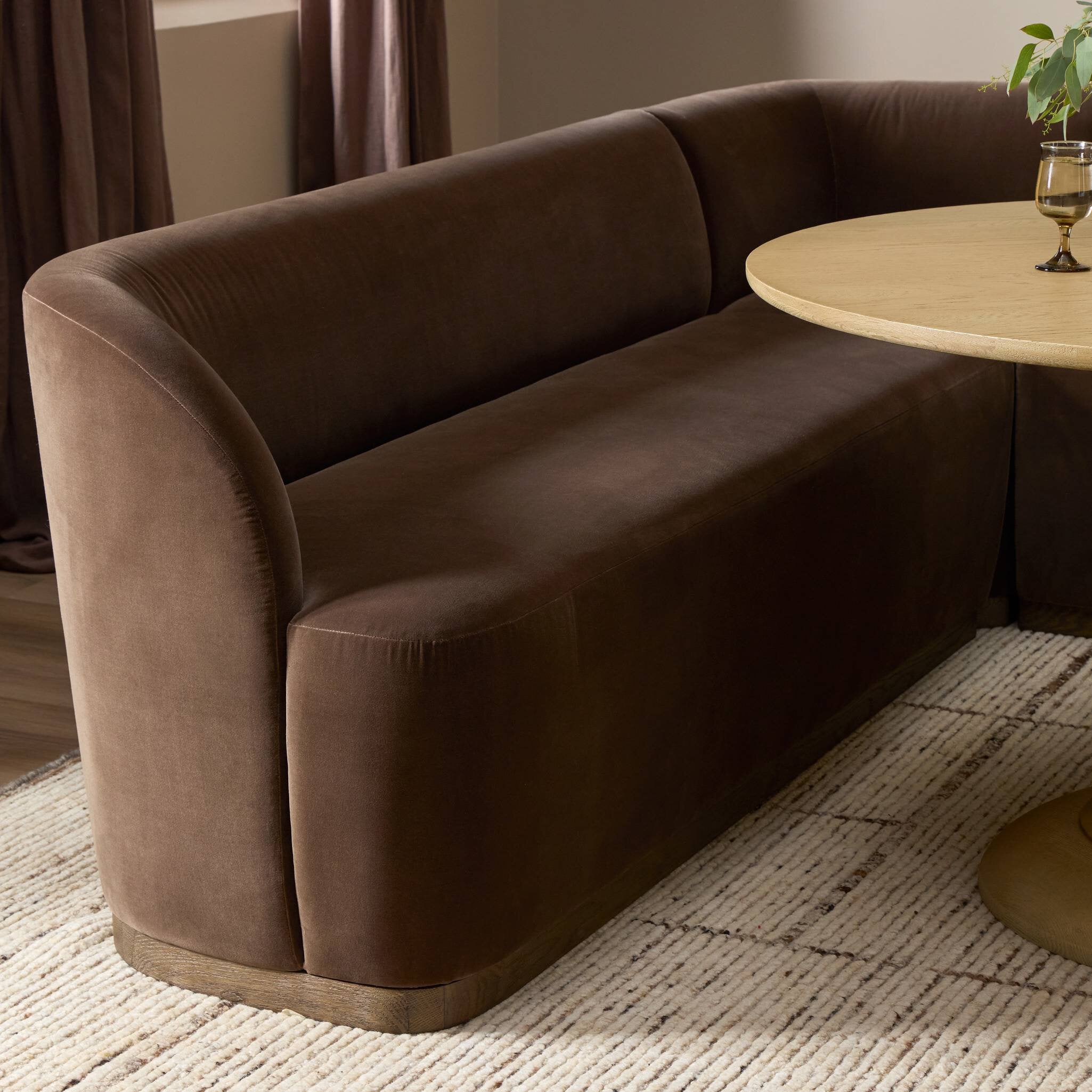 Four Hands Dorset Banquette L-Shape — Surrey Mink-Weathered Oak