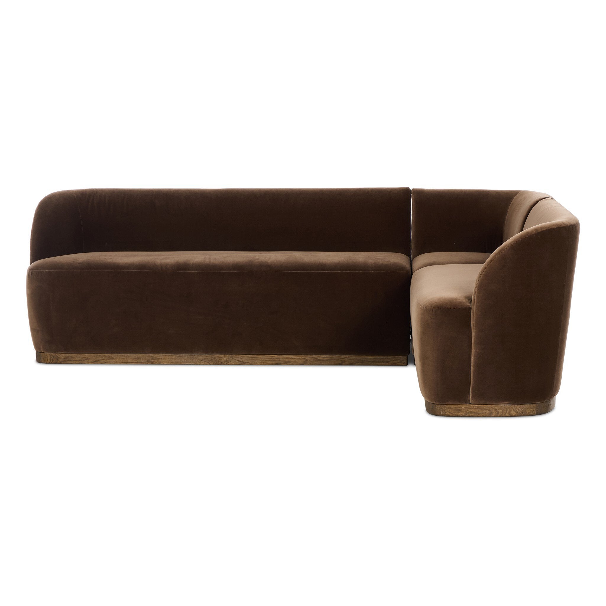 Four Hands Dorset Banquette L-Shape — Surrey Mink-Weathered Oak