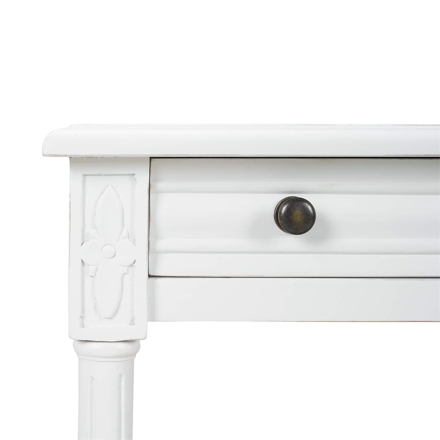 Bramble Melissa Side Table — Architectural White / Rattan Natural