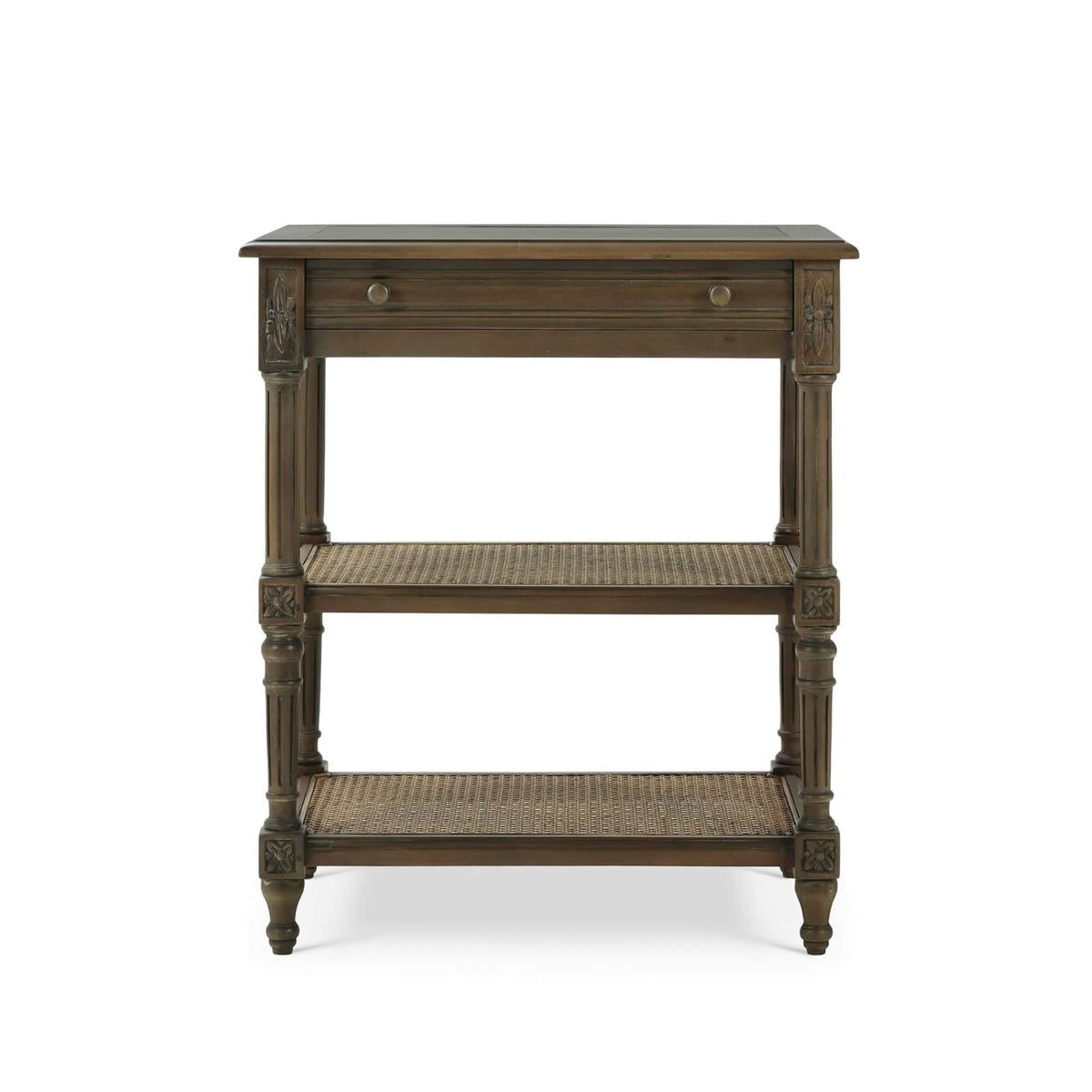 Bramble Melissa Side Table — Straw Wash / Rattan Glaze