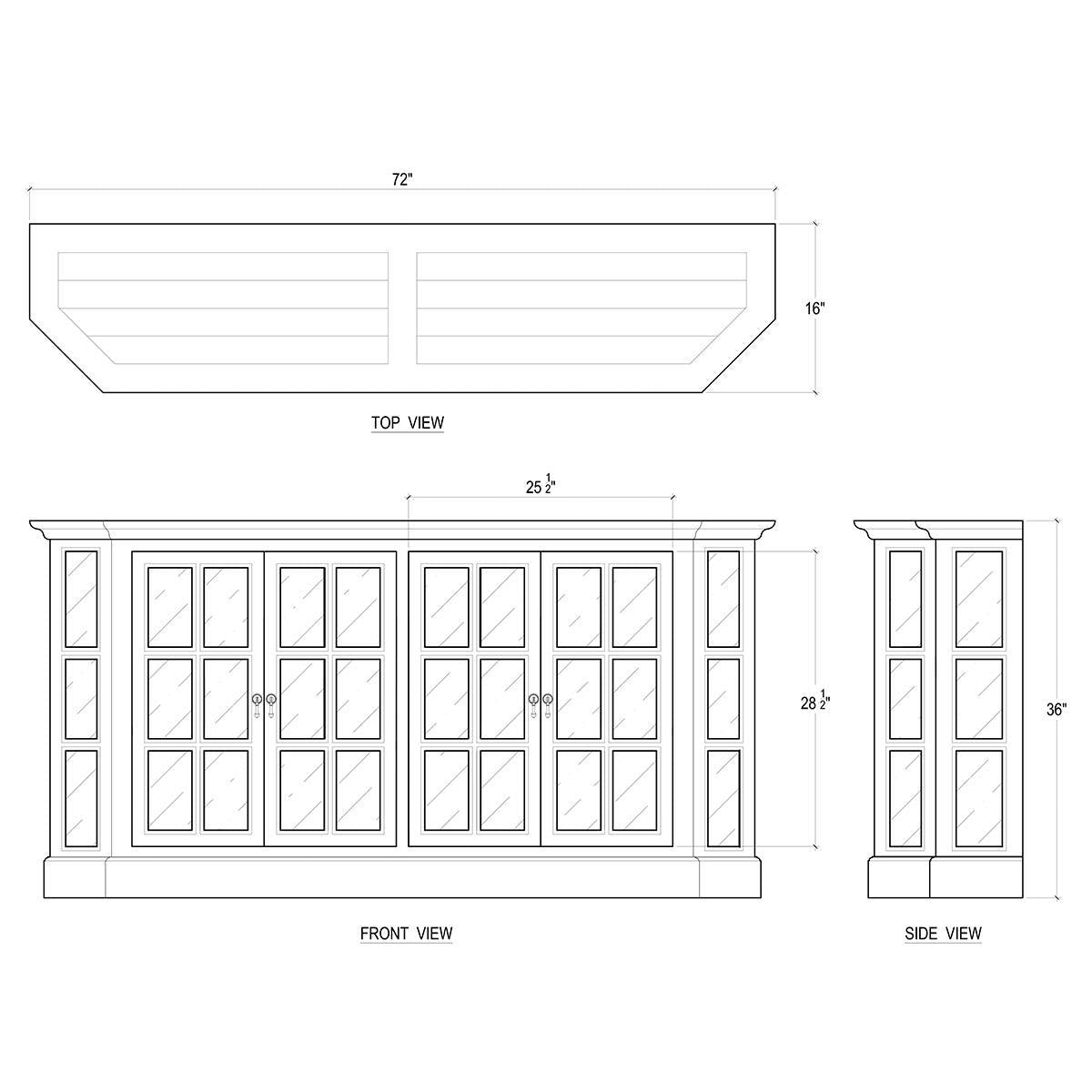 Bramble Cape Cod Narrow Media Console — Straw Wash / Architectural White