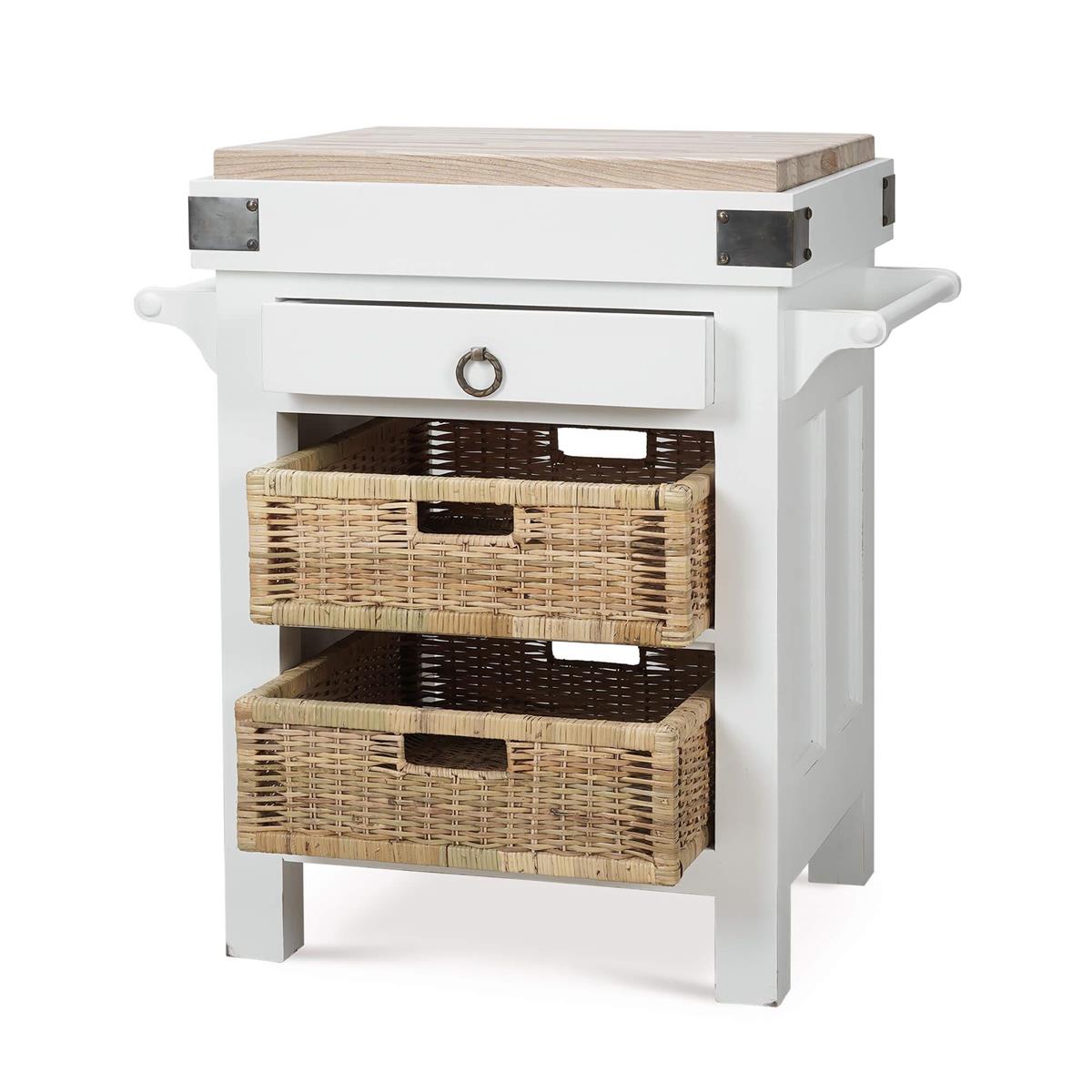 Bramble Sonoma Island w/ Rattan Baskets — Architectural White / RAW