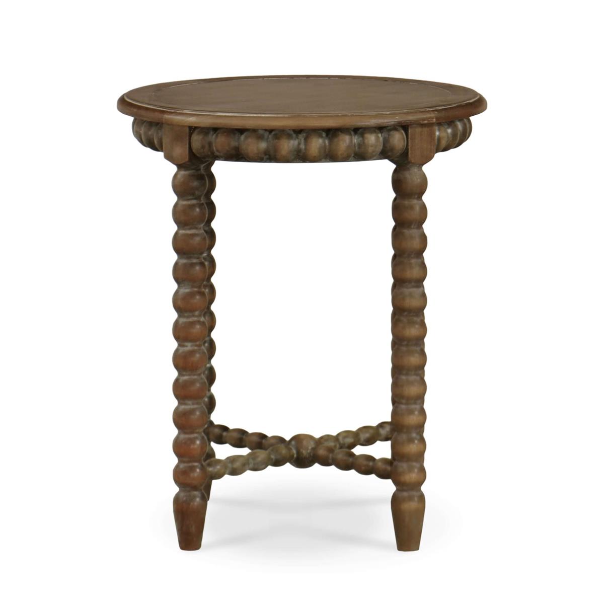 Bramble Cholet Round End Table — Straw Wash