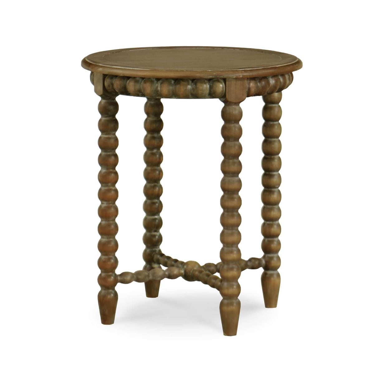 Bramble Cholet Round End Table — Straw Wash