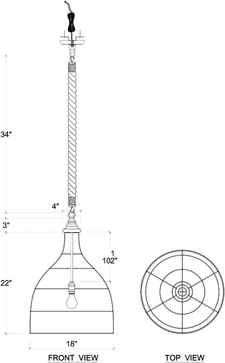 Bramble Hampton Rattan Pendant Medium — Rattan White Wash