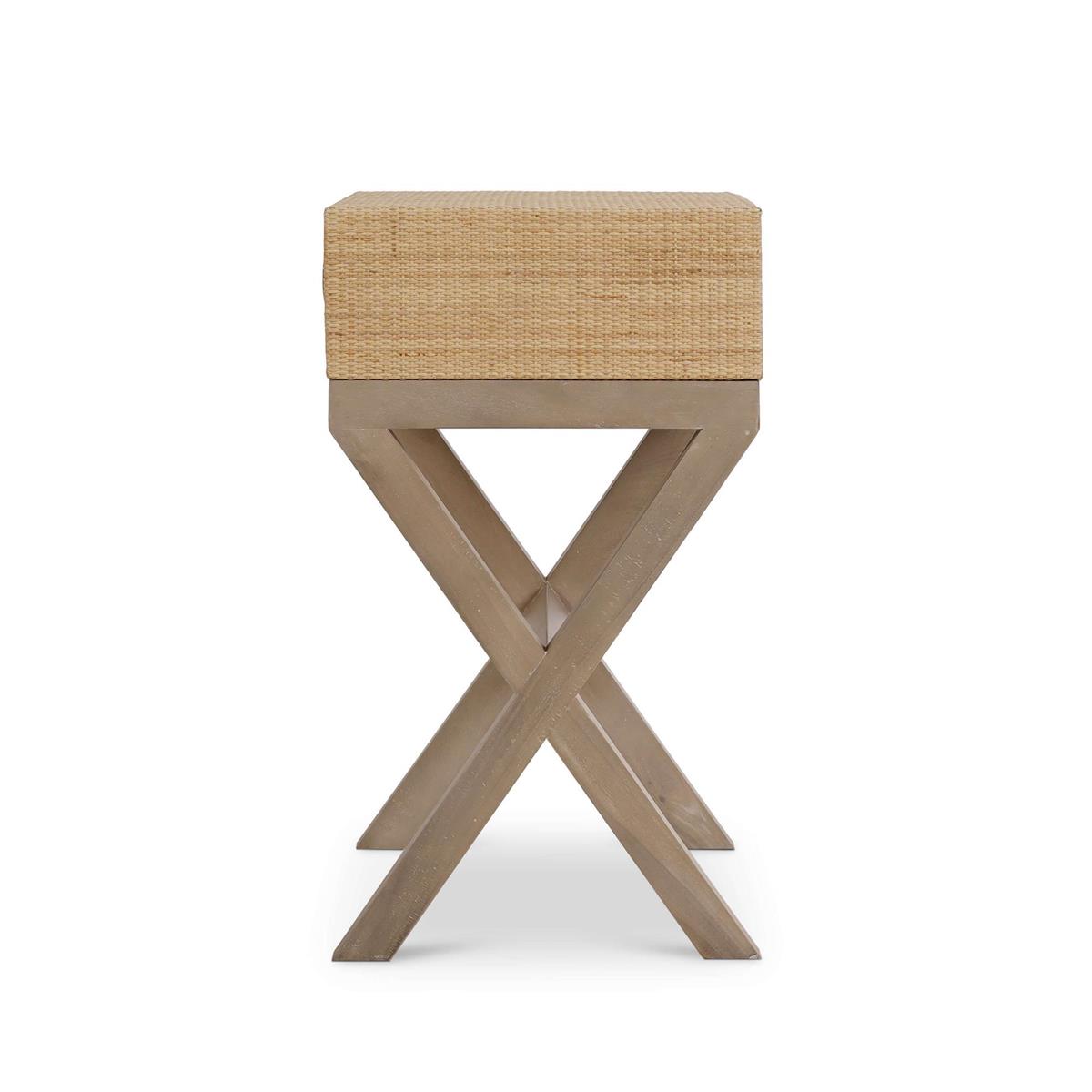 Bramble Renoir Bedside Table Wrapped — Rattan Natural / Sandbar