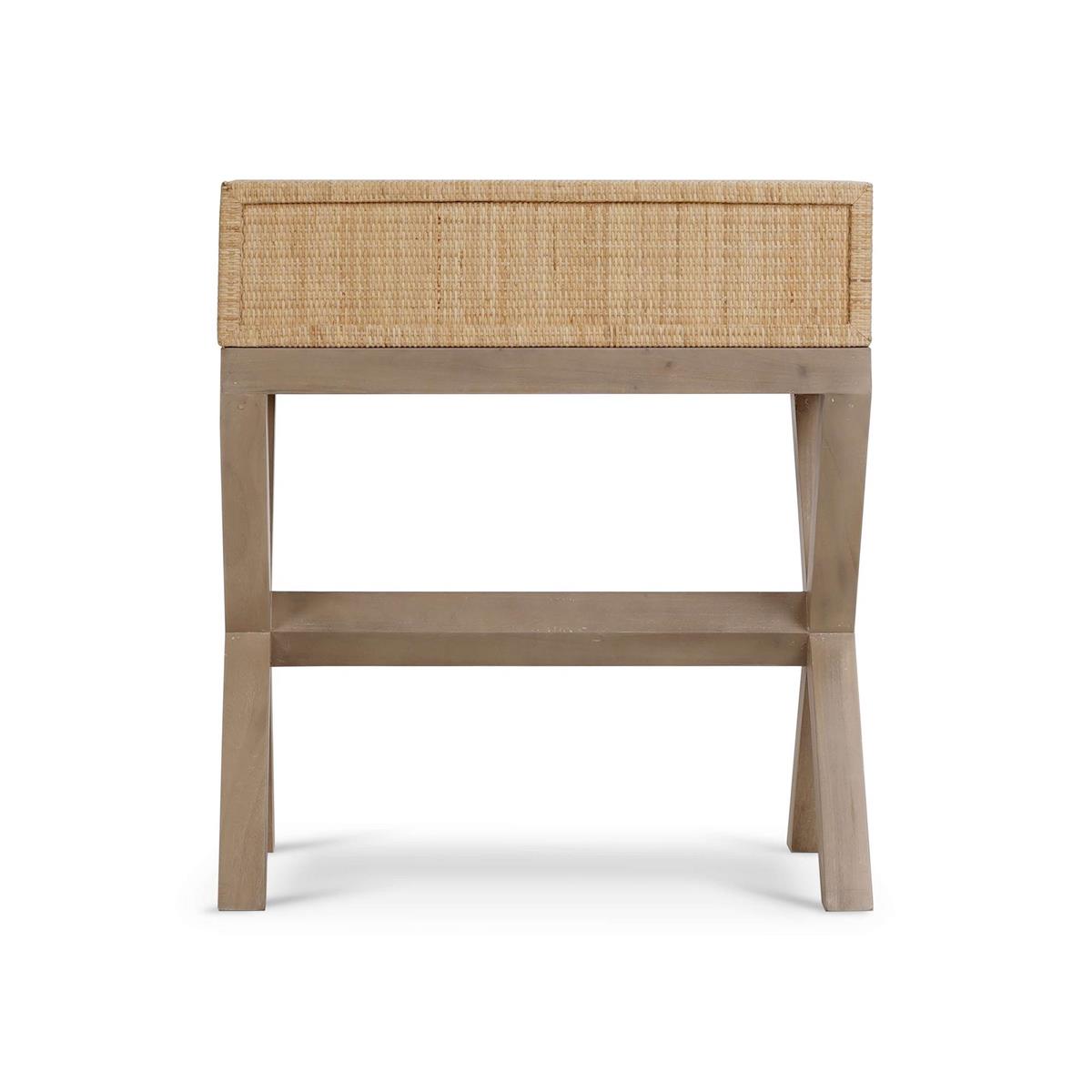 Bramble Renoir Bedside Table Wrapped — Rattan Natural / Sandbar