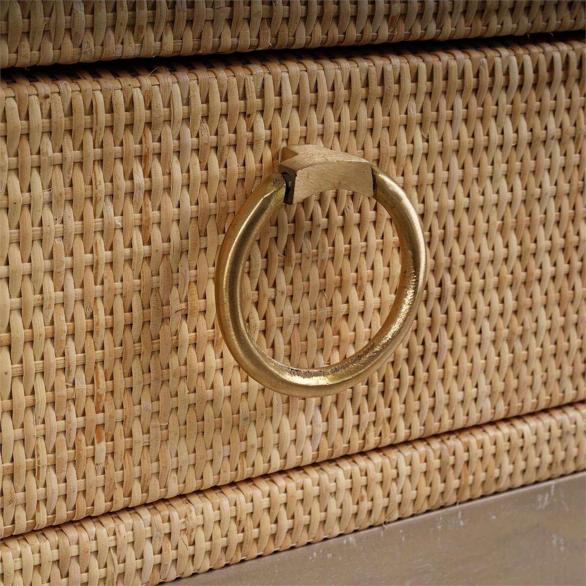 Bramble Renoir Bedside Table Wrapped — Rattan Natural / Sandbar