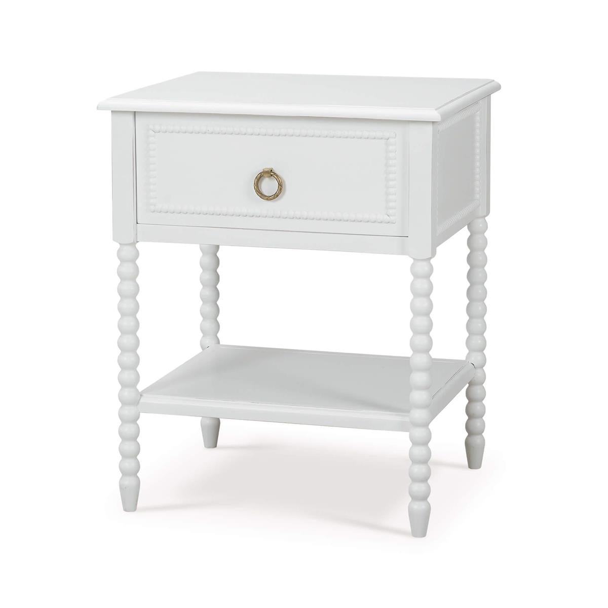 Bramble Cholet Bedside Table — Architectural White / Light Distressed