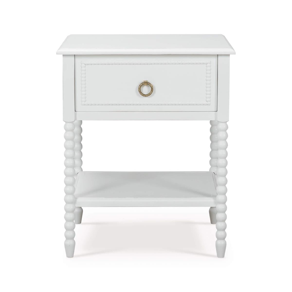 Bramble Cholet Bedside Table — Architectural White / Light Distressed