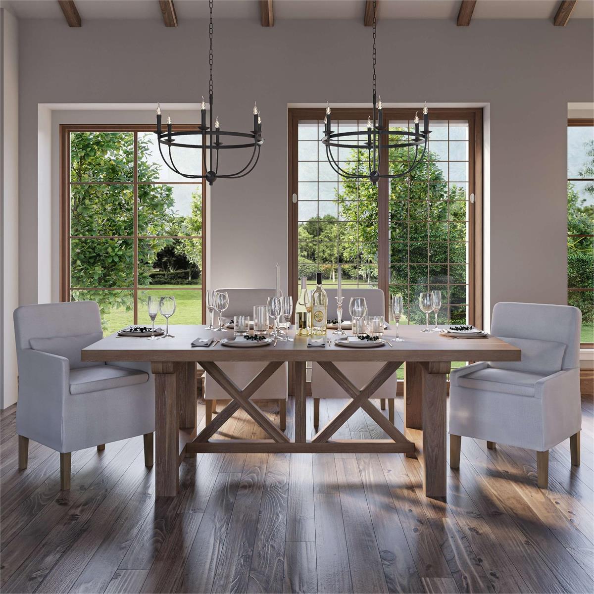 Bramble Bilboa Slipcovered Side Dining Chair — Arctic / Straw Wash